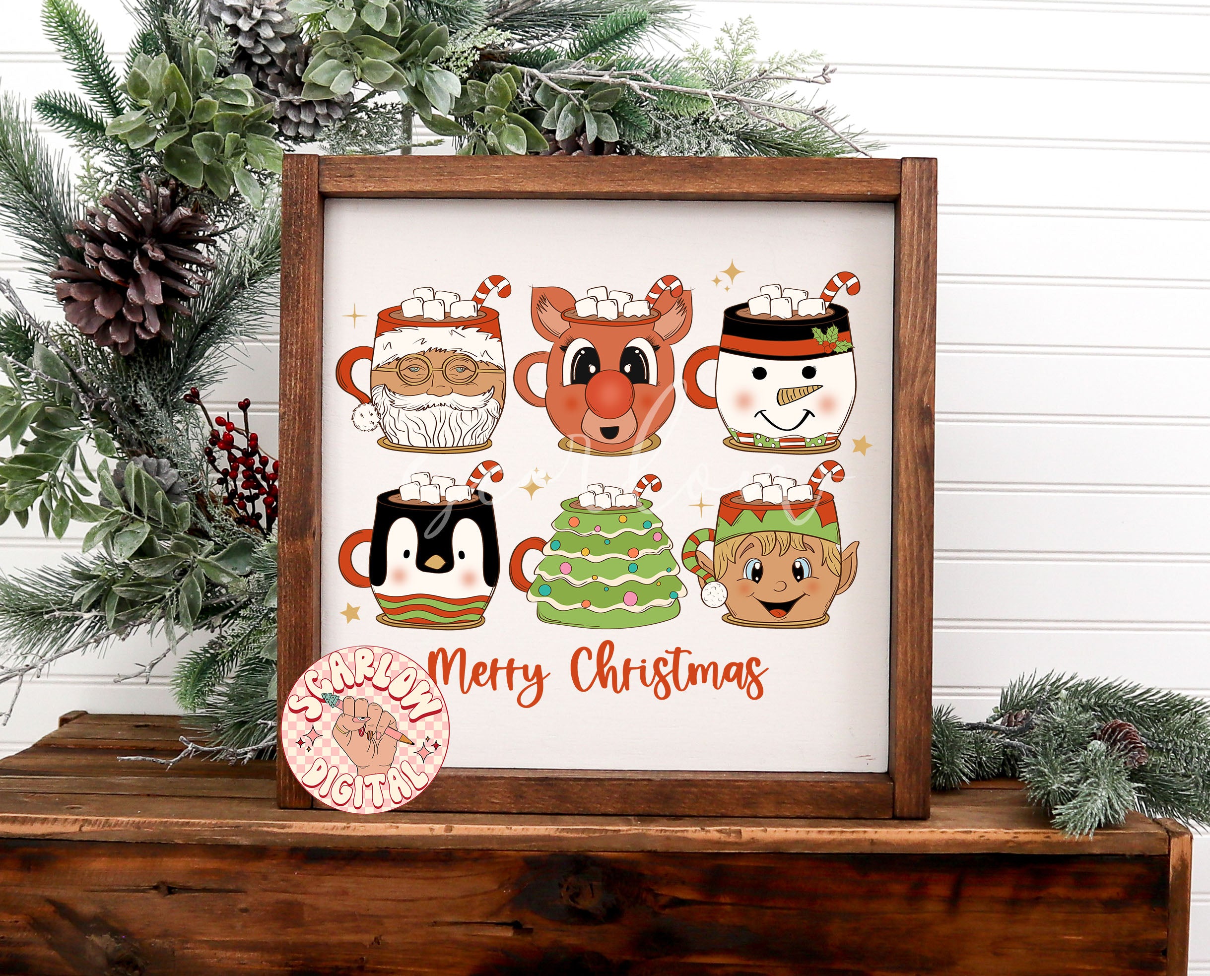 Merry Christmas PNG-Coffee Mugs Sublimation Digital Design Download-santa claus png, reindeer png, snowman png, penguin png, elf png 3