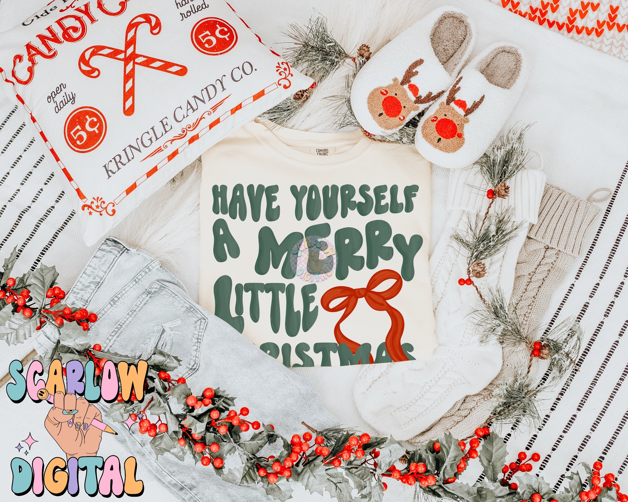 Merry Little Christmas PNG Digital Design