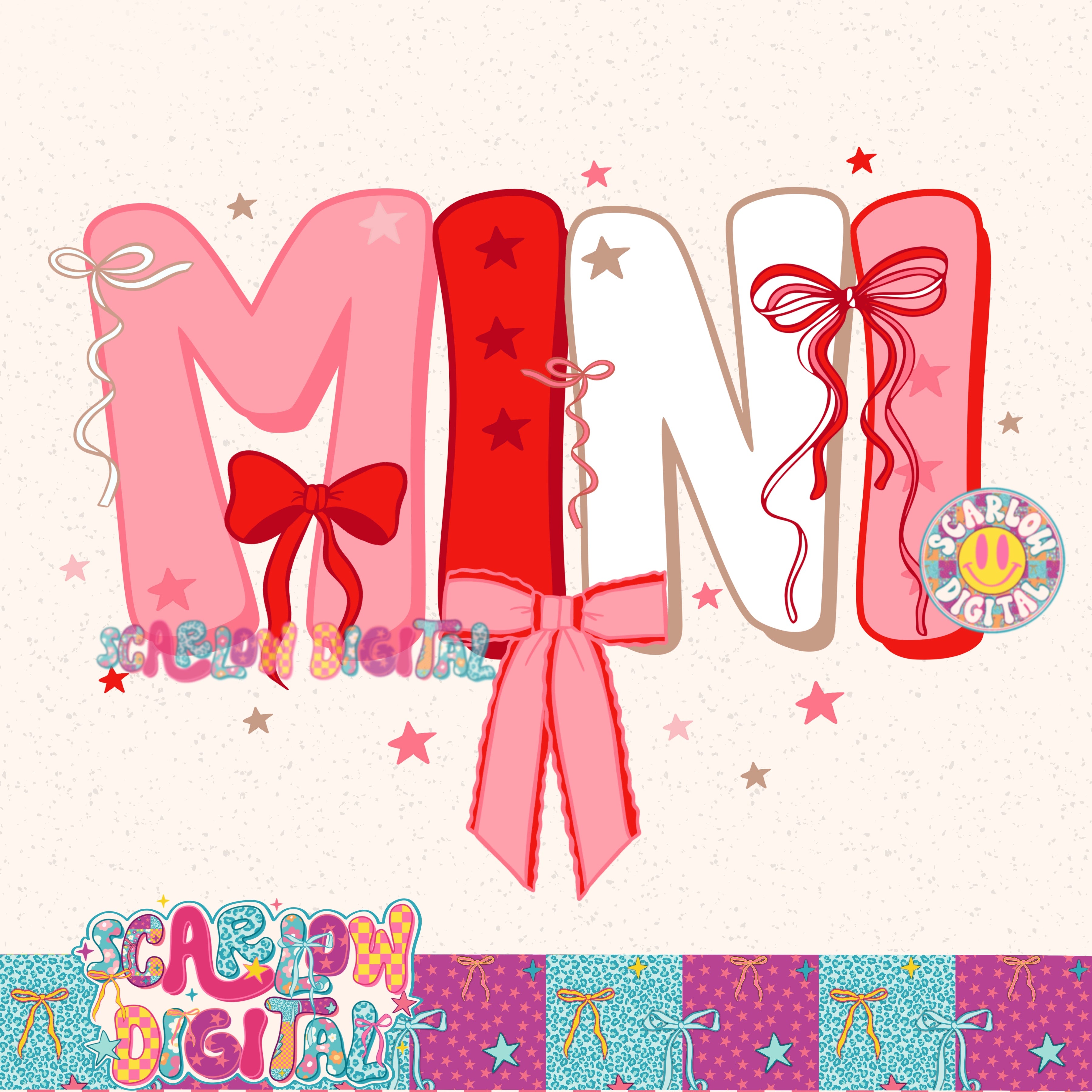 Mini Christmas Bow PNG Digital Design 2