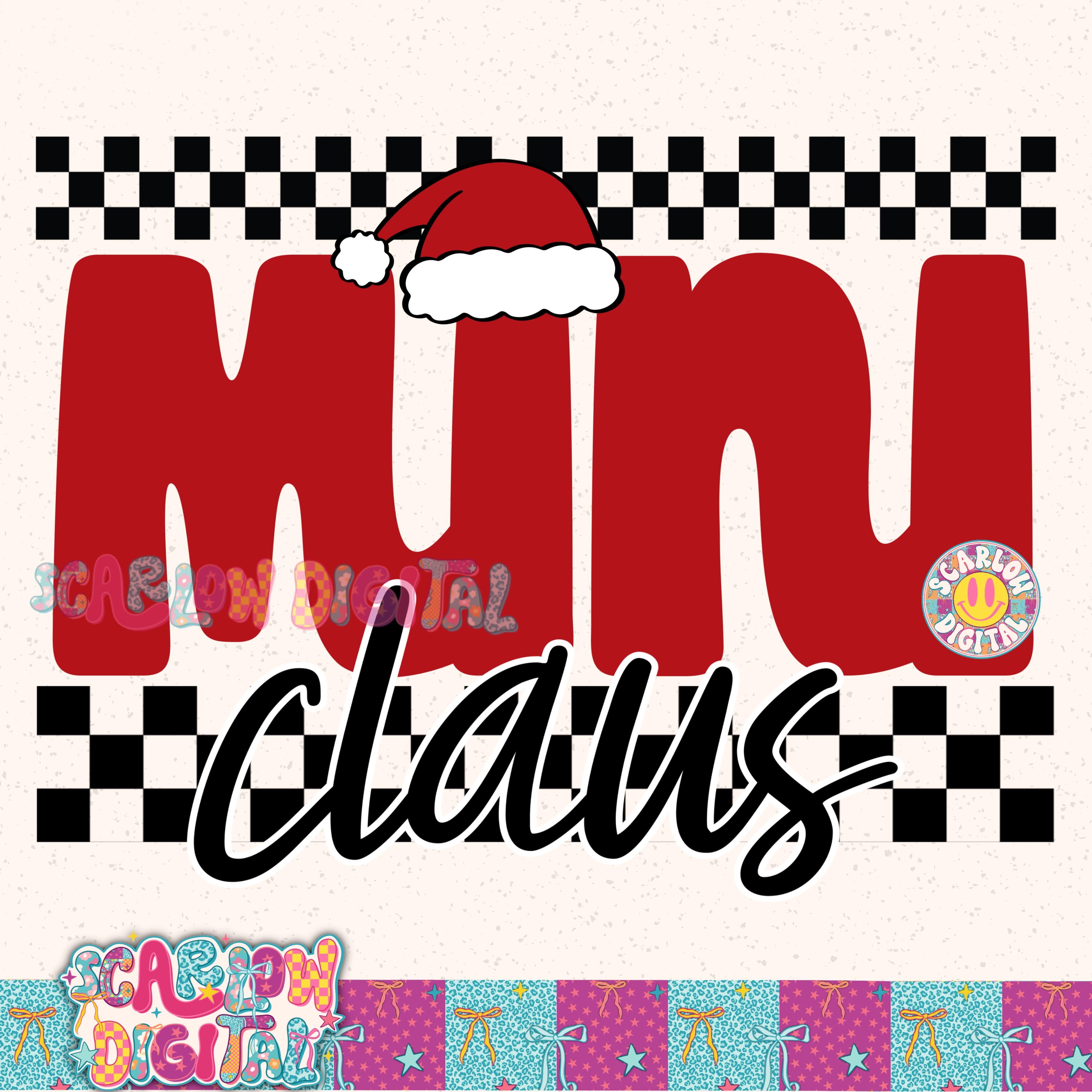 Mini Claus PNG Digital Design