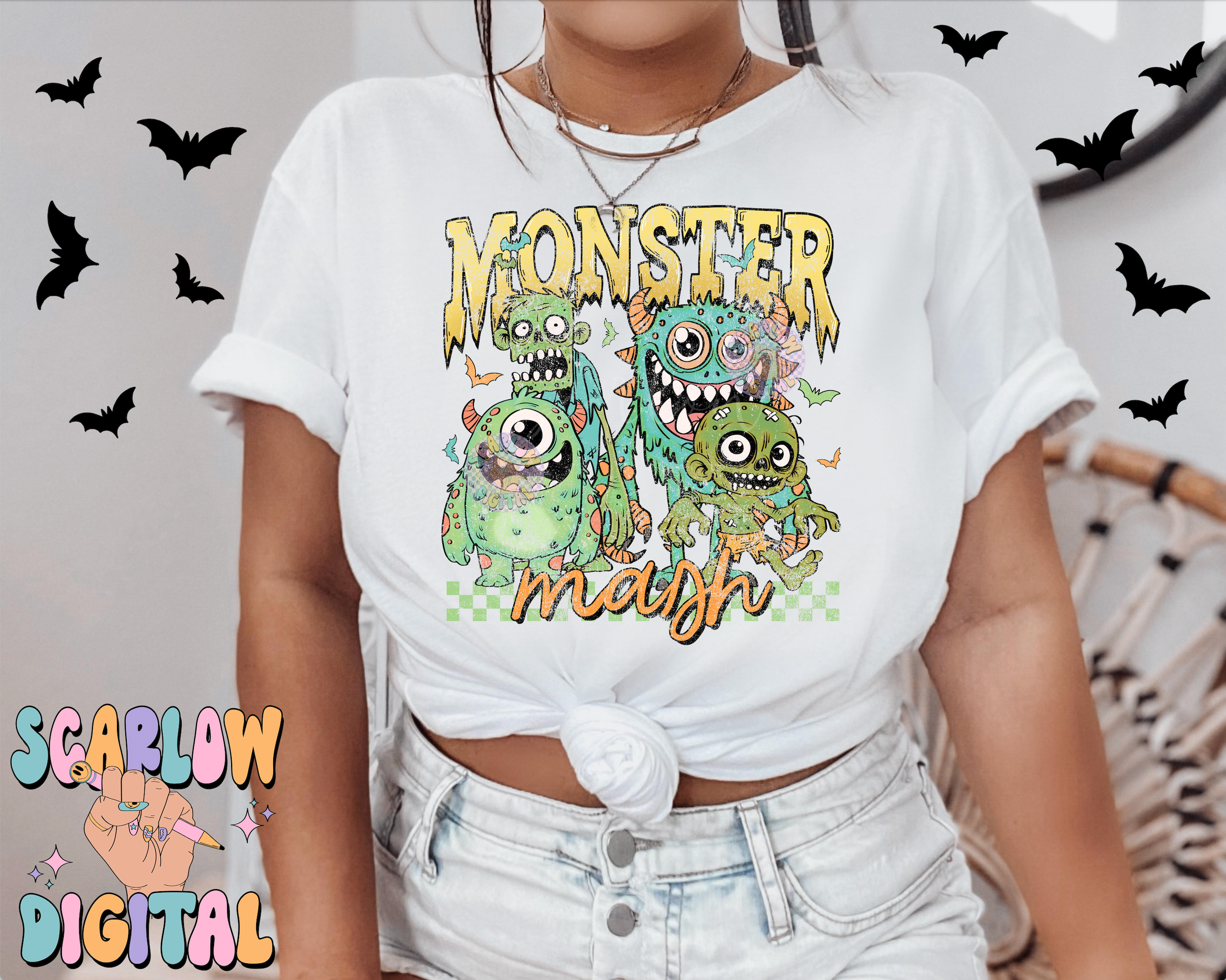 Monsters PNG Digital Design Download, Halloween png, boy png designs, spooky season png, retro halloween png, zombies png, scary png designs 2