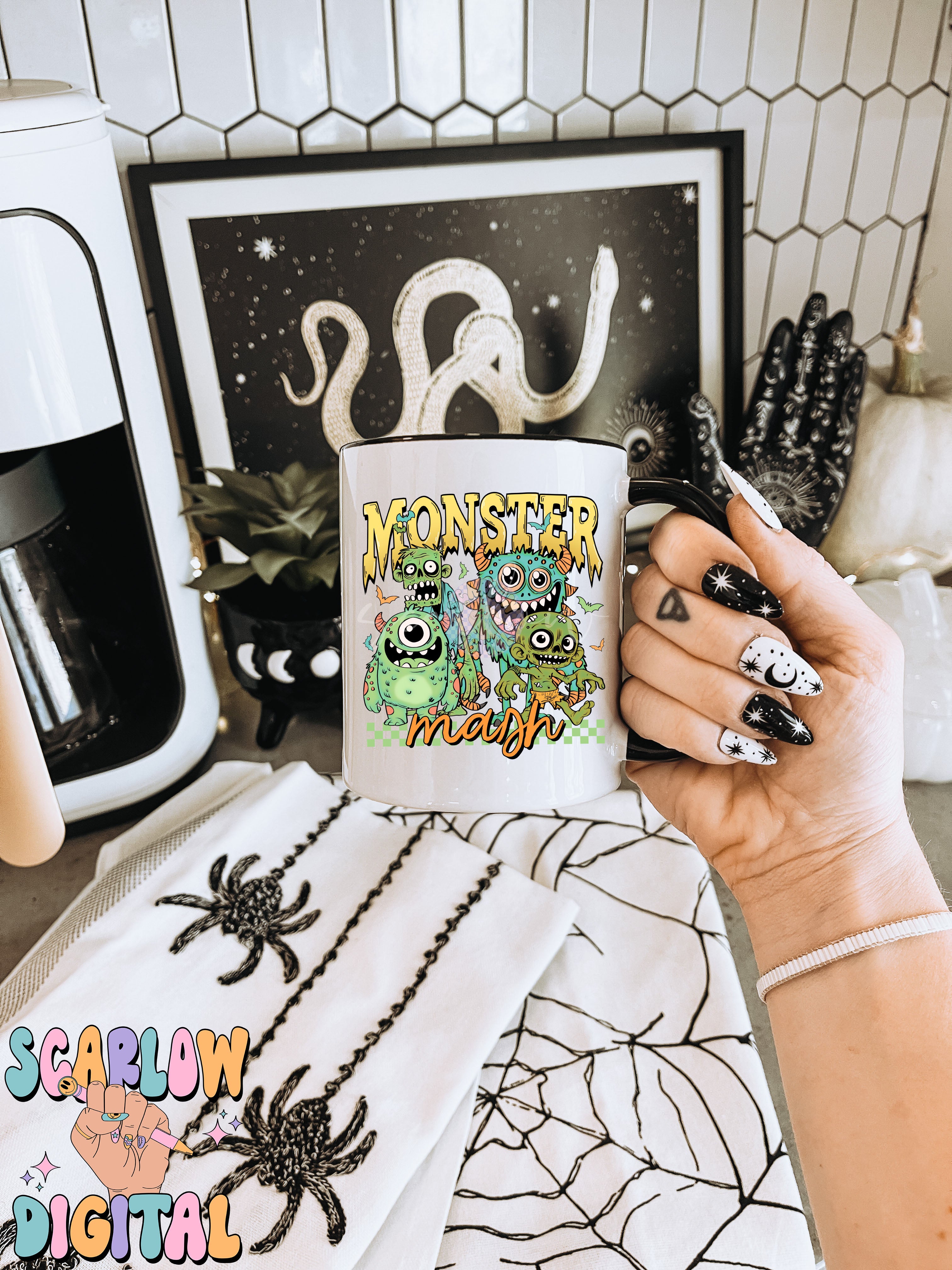 Monsters PNG Digital Design Download, Halloween png, boy png designs, spooky season png, retro halloween png, zombies png, scary png designs 4