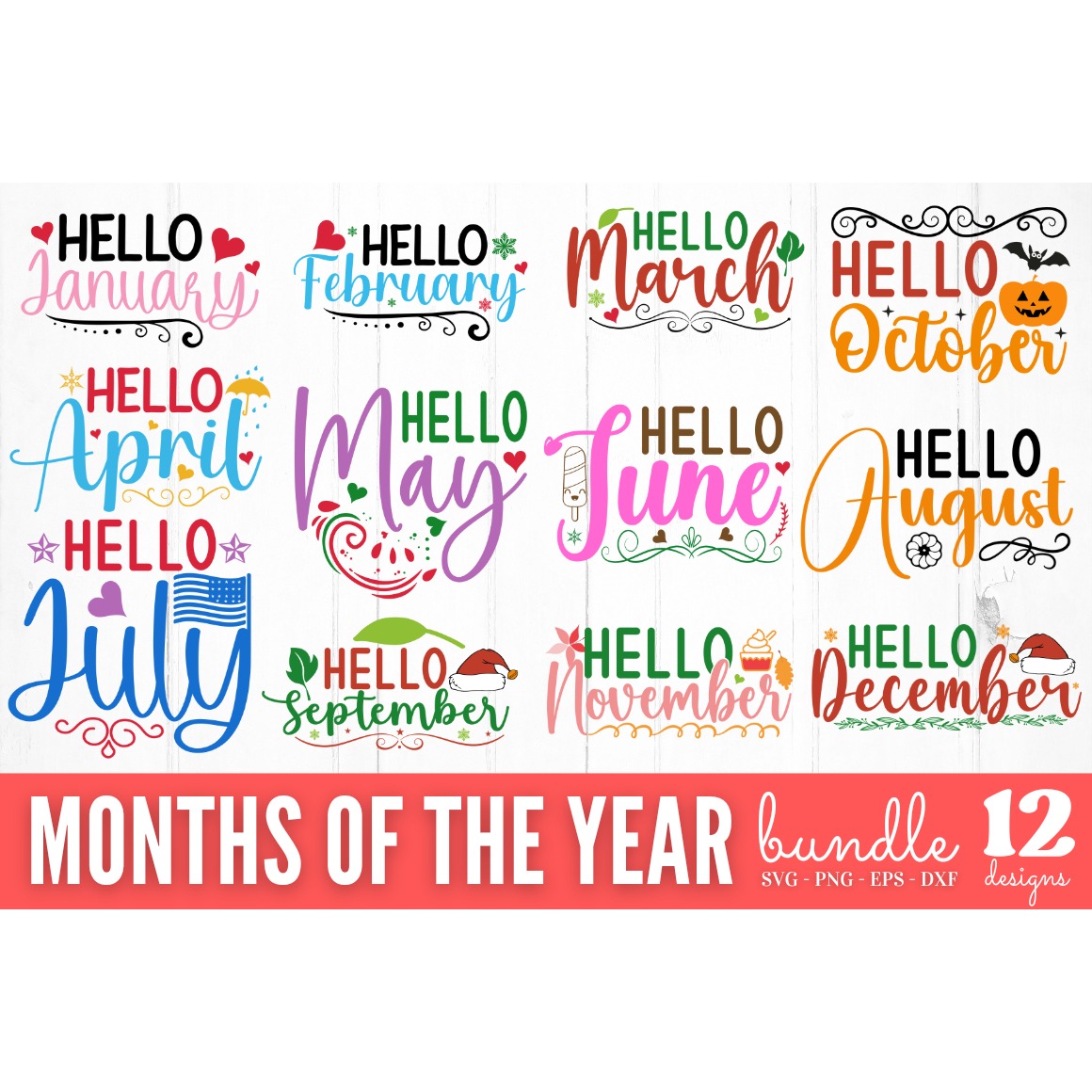 Month SVG Design Bundle