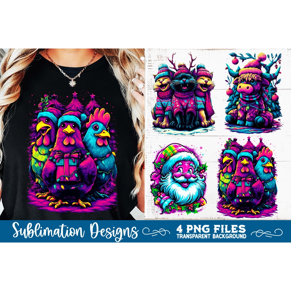 Neon Glow Christmas Sublimation Designs 3