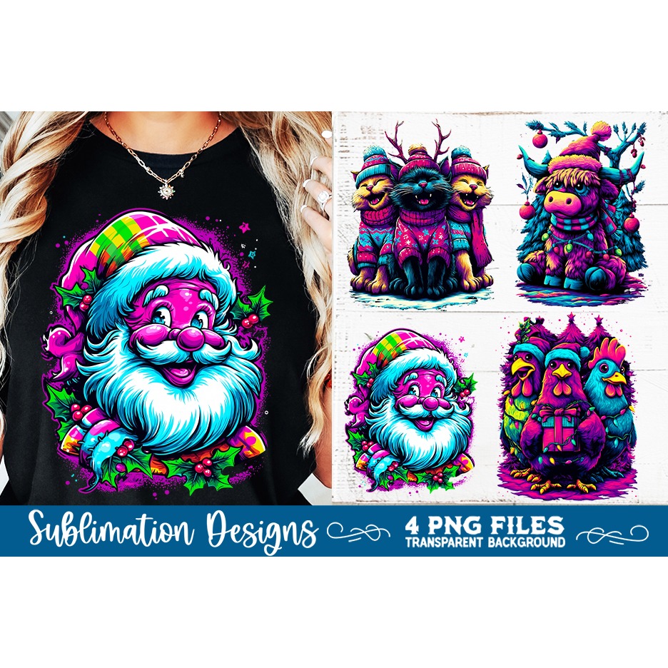 Neon Glow Christmas Sublimation Designs 4