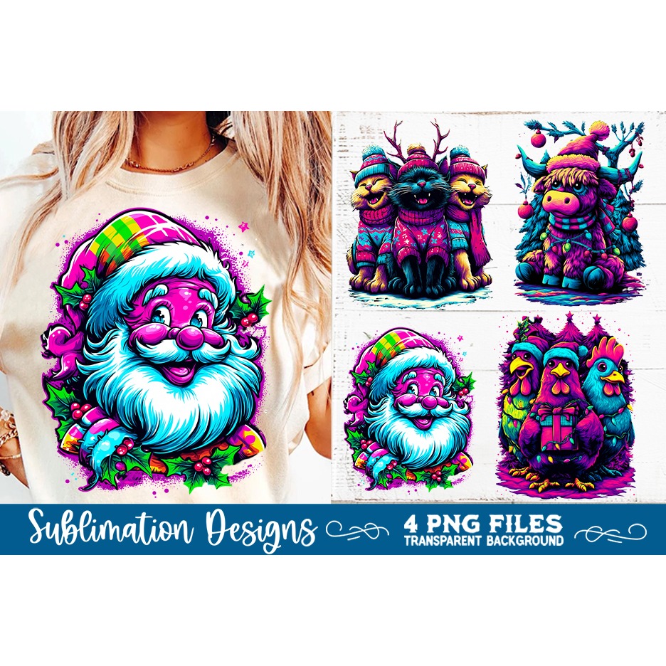 Neon Glow Christmas Sublimation Designs 5