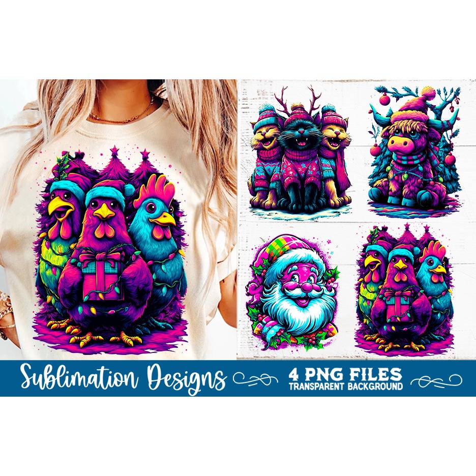 Neon Glow Christmas Sublimation Designs 6