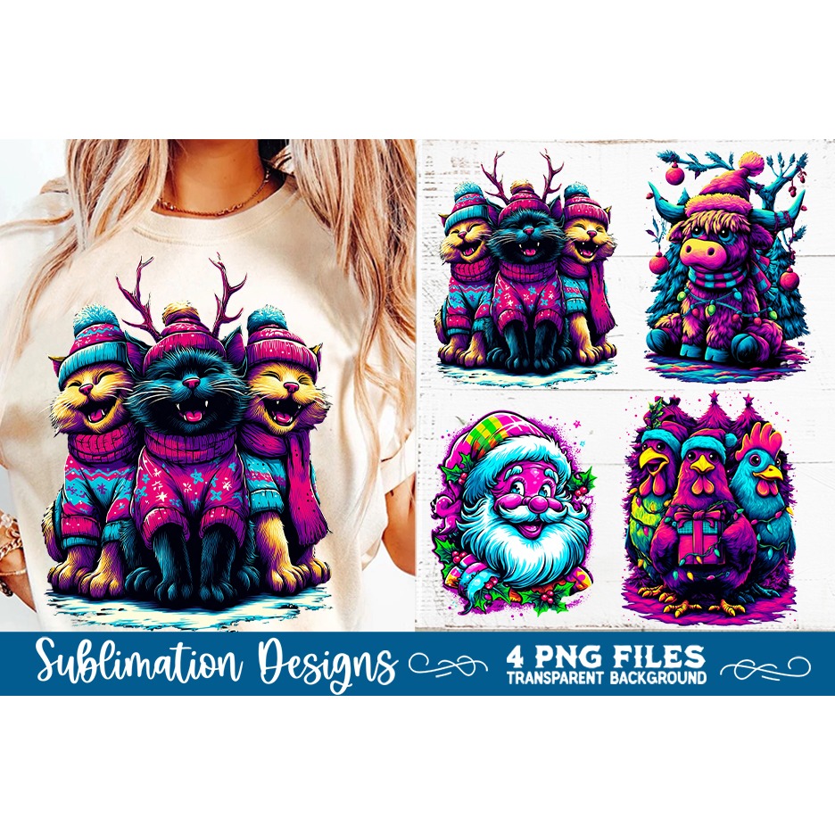 Neon Glow Christmas Sublimation Designs 7