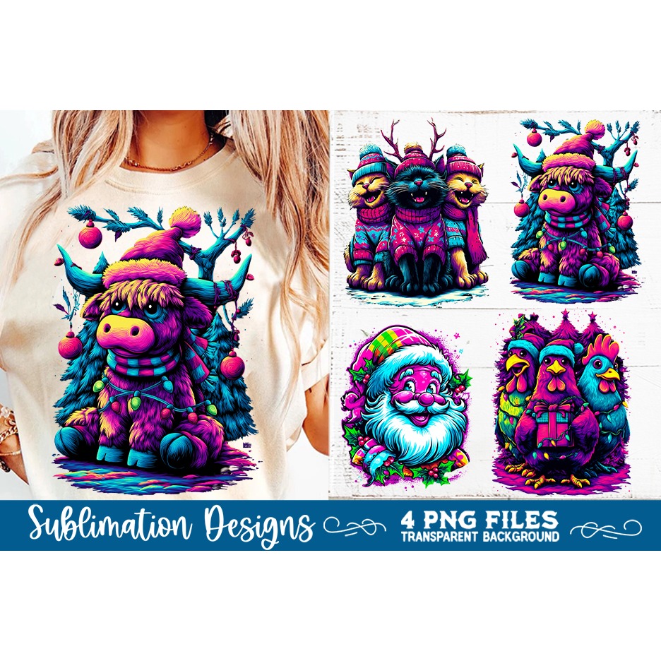 Neon Glow Christmas Sublimation Designs 8