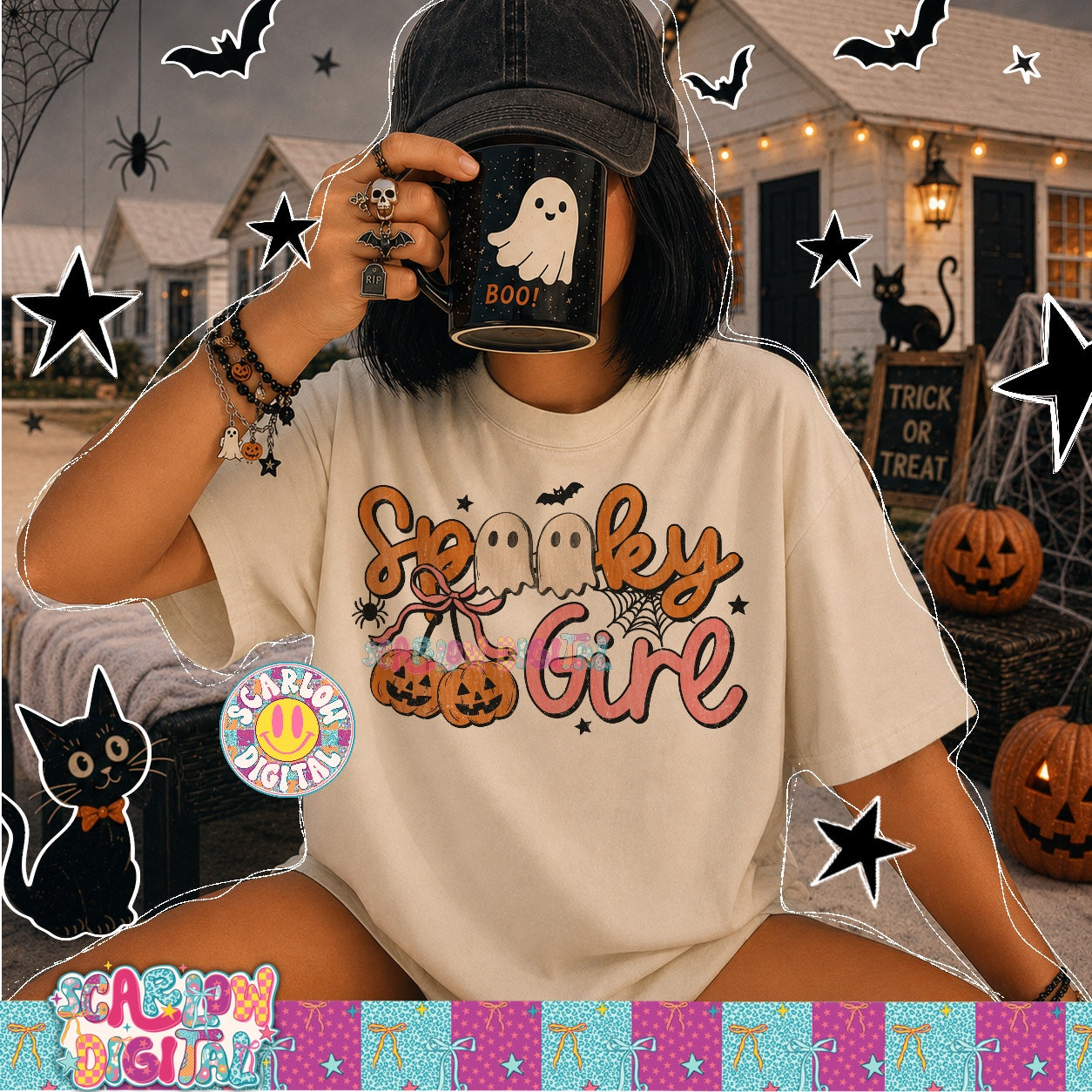 Spooky Girl PNG Digital Design 3