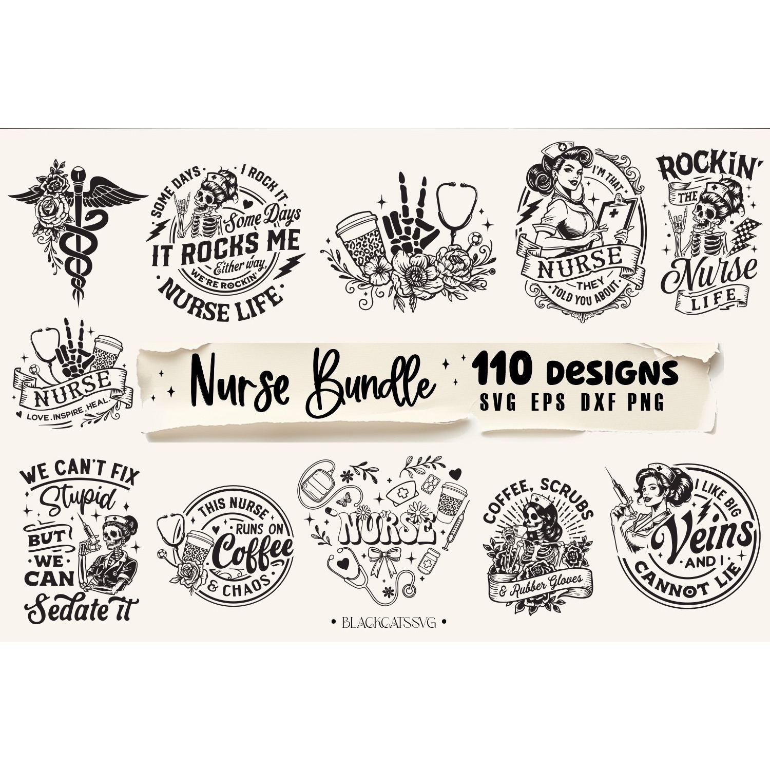 Nurse Bundle 110 designs SVG, Nurse Life svg