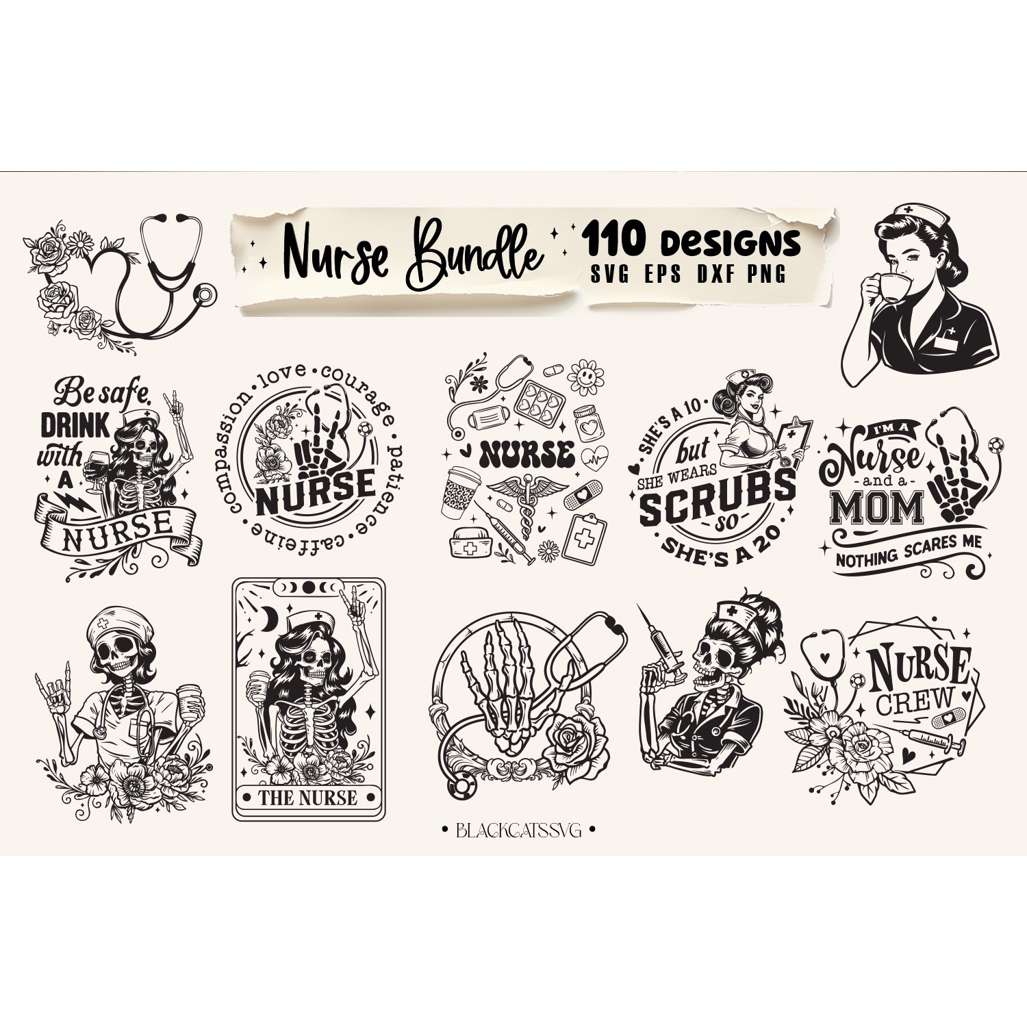 Nurse Bundle 110 designs SVG, Nurse Life svg 6
