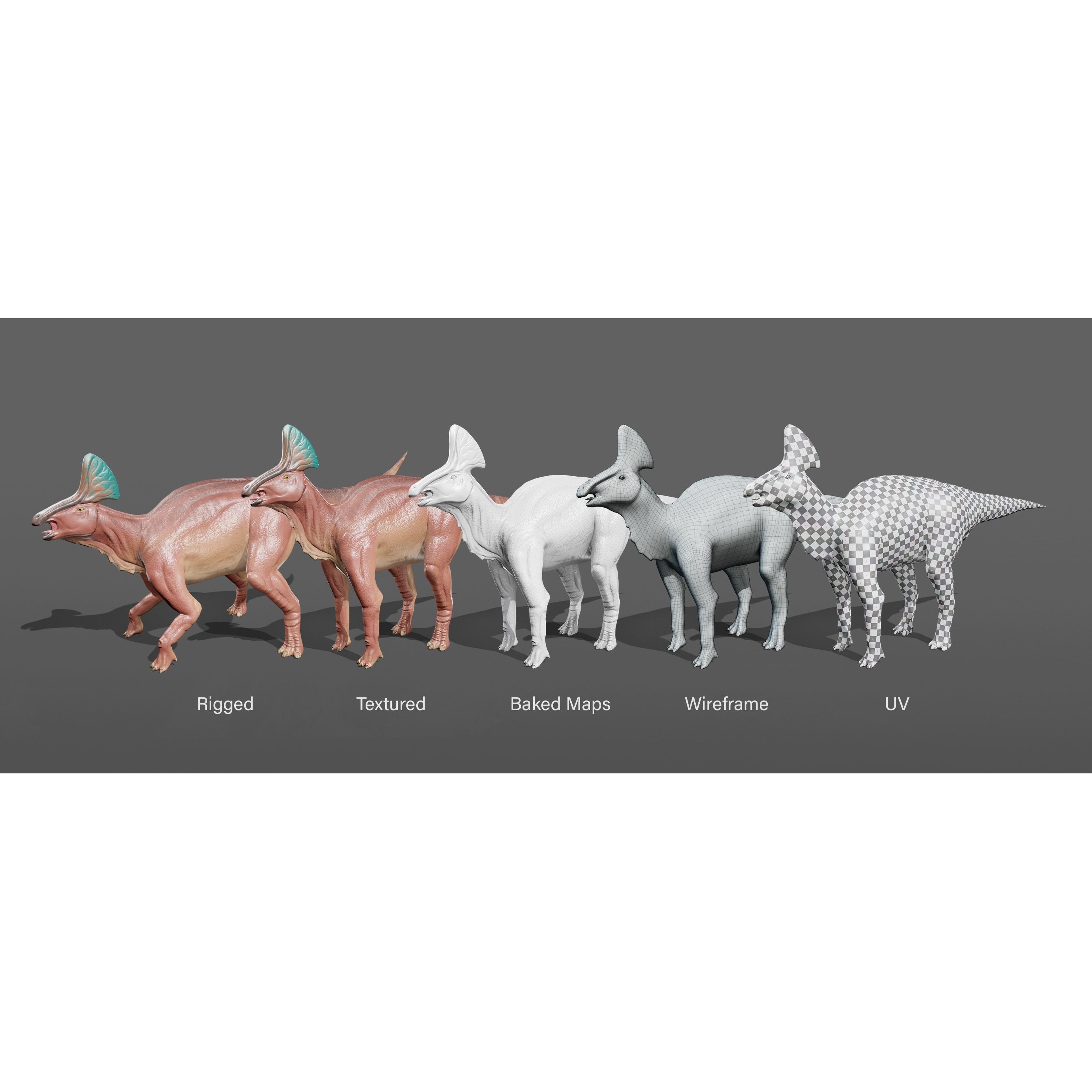 Olorotitan dinosaur Free low-poly 3D model 5