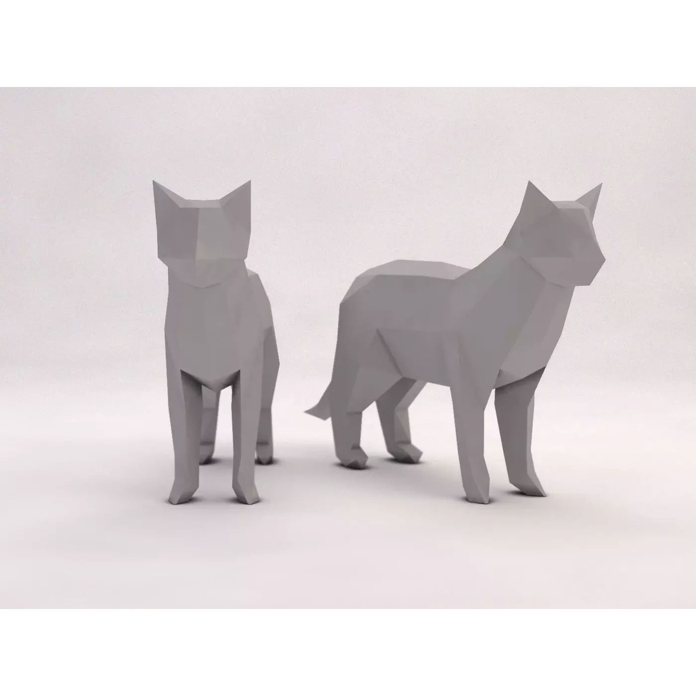 ORIGAMI---Cat polygonal dog Free low-poly 3D model