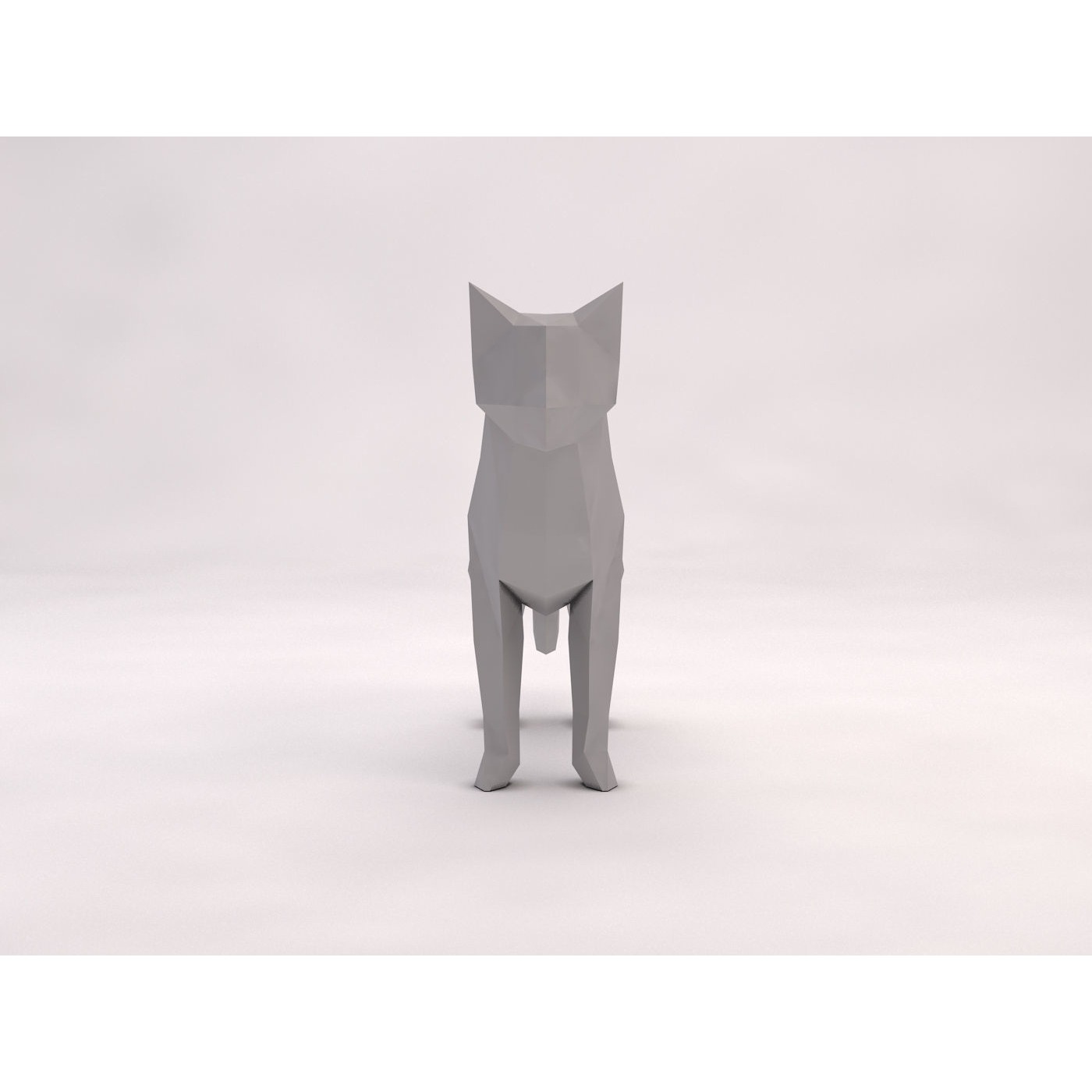 ORIGAMI---Cat polygonal dog Free low-poly 3D model 3