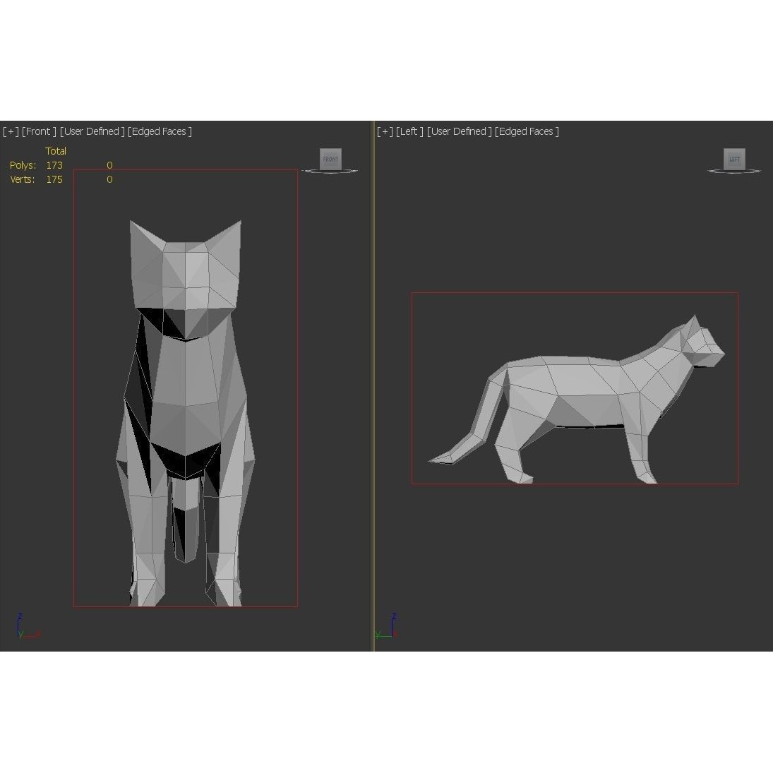 ORIGAMI---Cat polygonal dog Free low-poly 3D model 5
