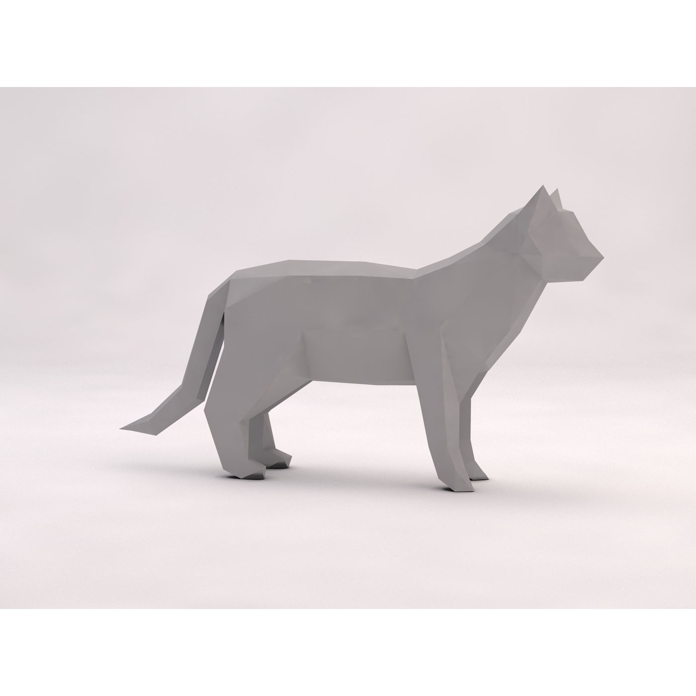 ORIGAMI---Cat polygonal dog Free low-poly 3D model 9