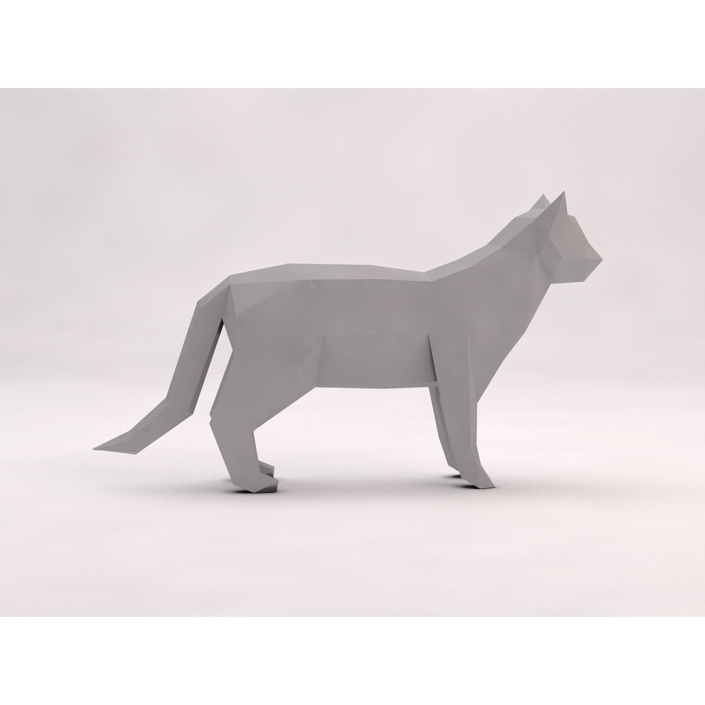 ORIGAMI---Cat polygonal dog Free low-poly 3D model 10