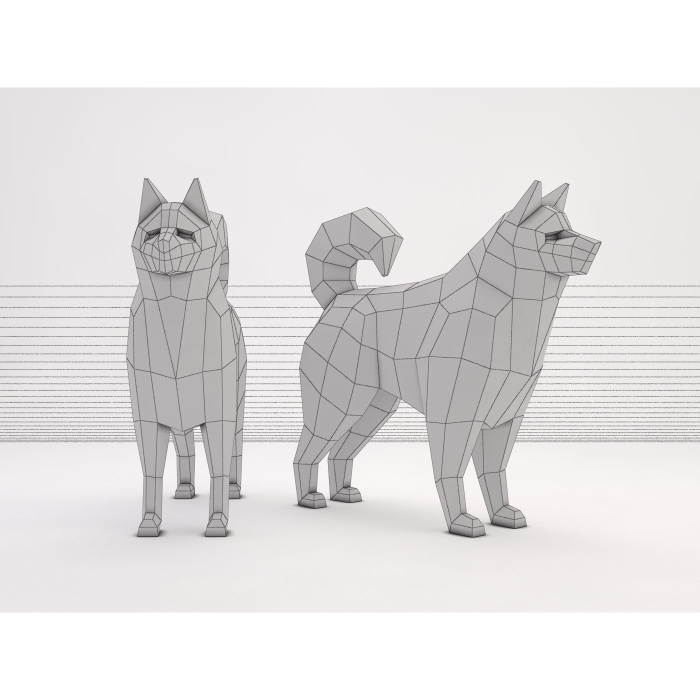 ORIGAMI---Dog dog Free low-poly 3D model 2