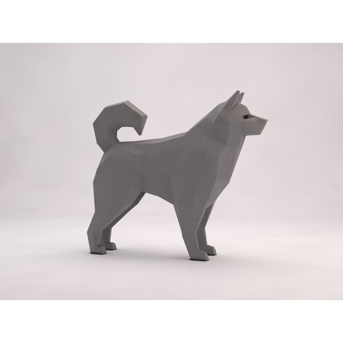 ORIGAMI---Dog dog Free low-poly 3D model 6
