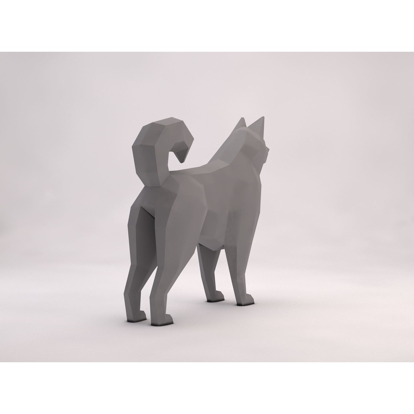 ORIGAMI---Dog dog Free low-poly 3D model 9