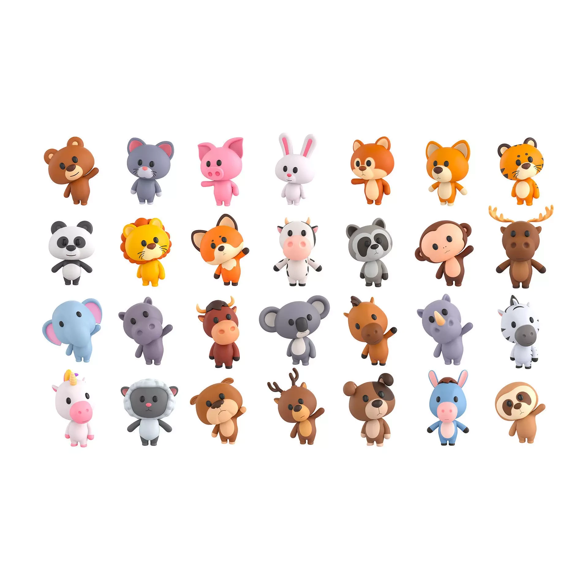Pack007 Rigged Cartoon Animal Pack 1 3D model