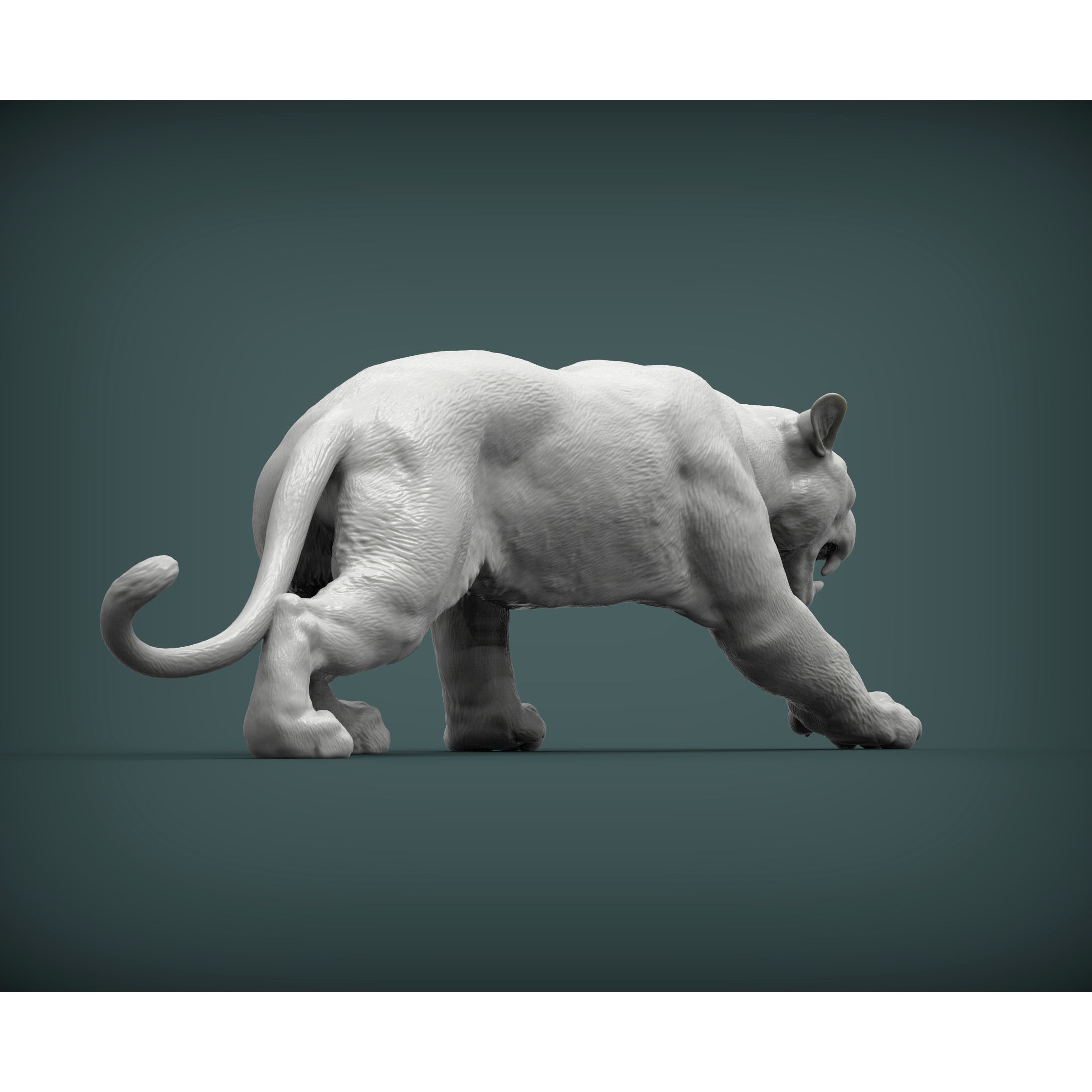 Panther on the hunt 3D print model 3
