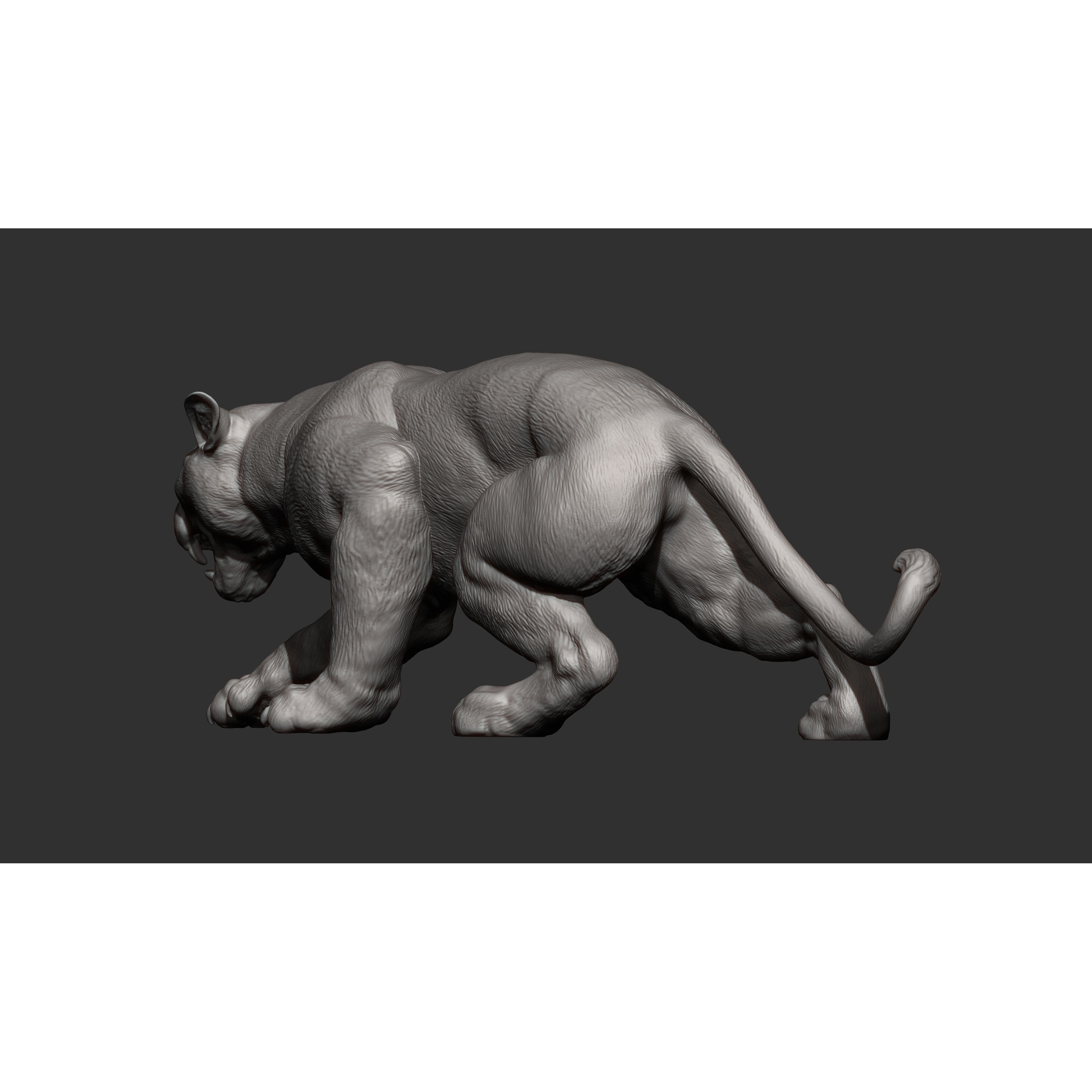 Panther on the hunt 3D print model 7