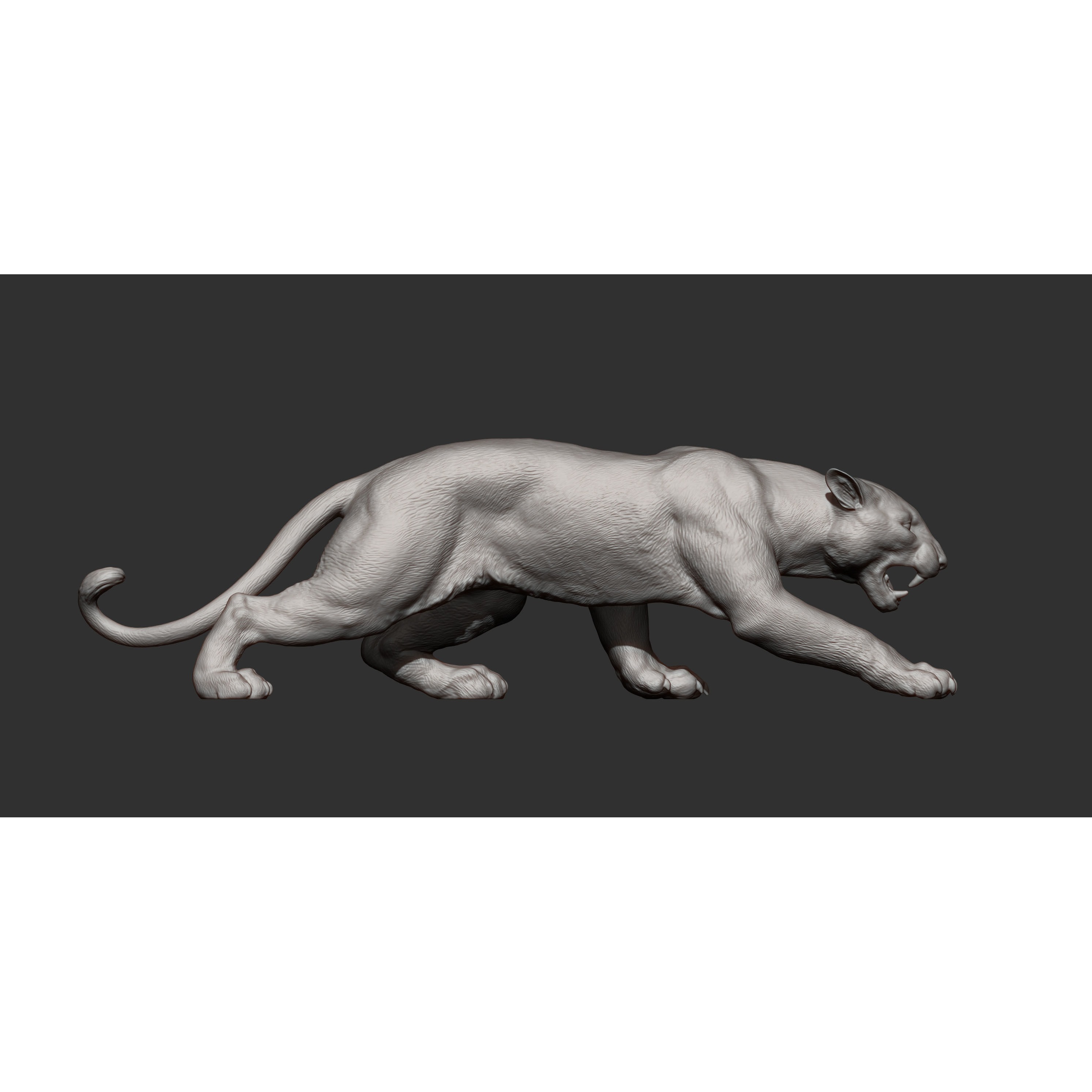 Panther on the hunt 3D print model 8