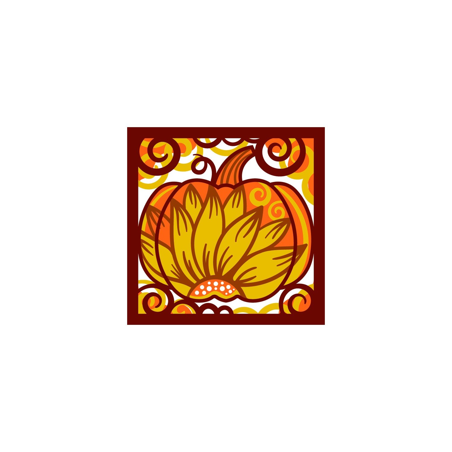 Papercut 3D Layered Sunflower Pumpkin, Paper cut Template 2