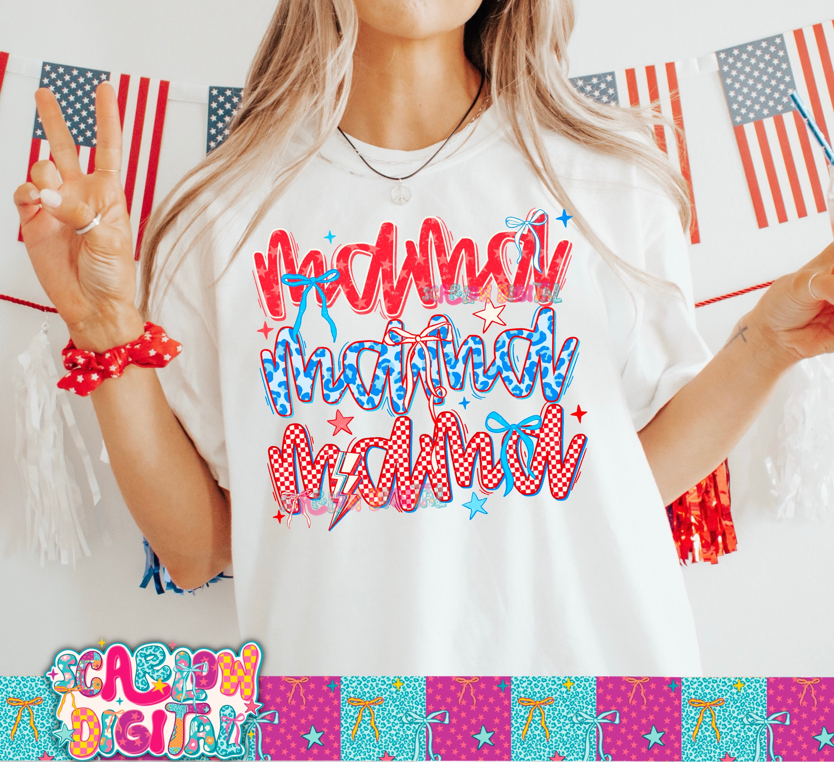Patriotic Mama PNG Digital Design 2