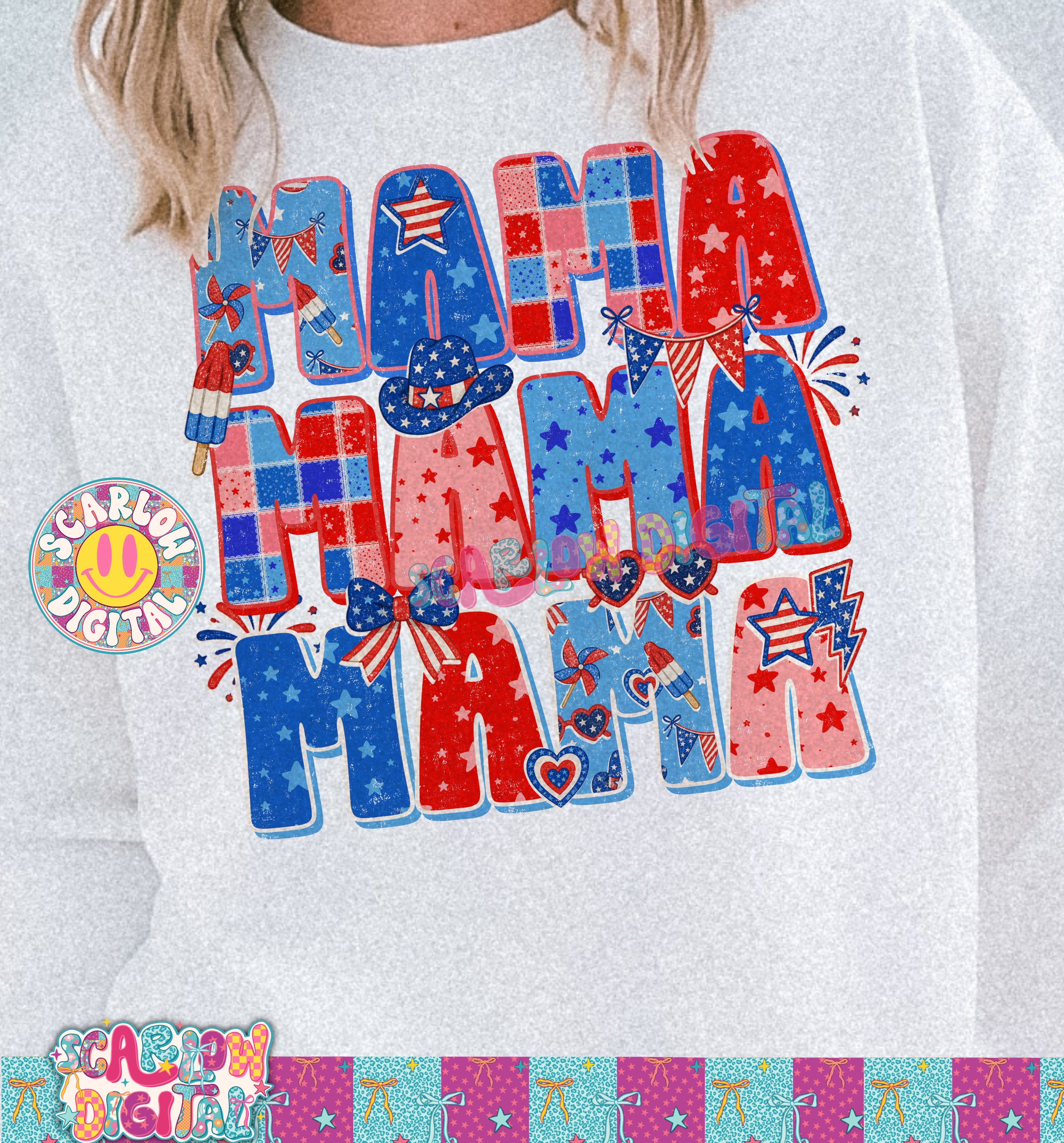 Patriotic Mama PNG Digital Design 2