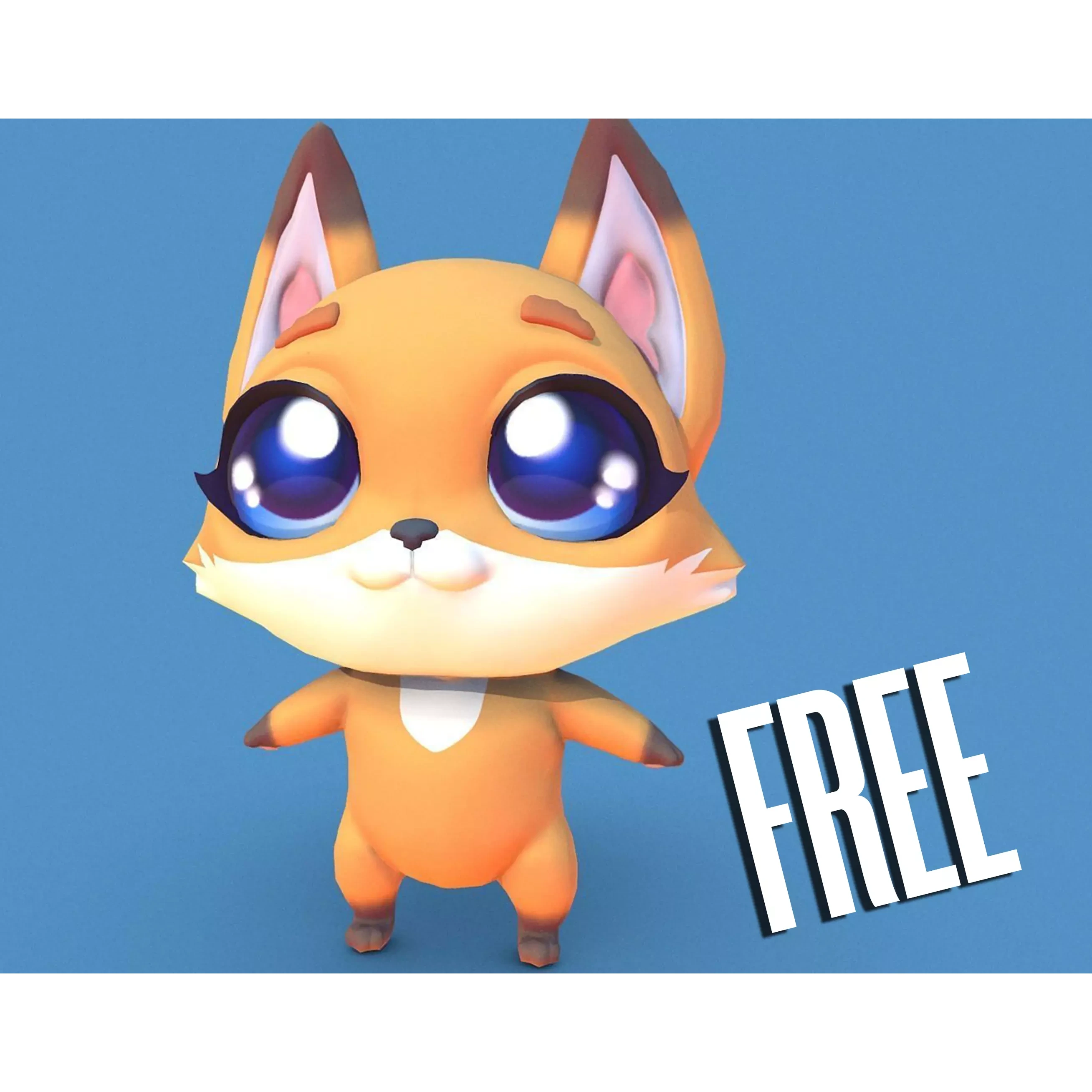 PBR Fox Character Free low-poly 3D model