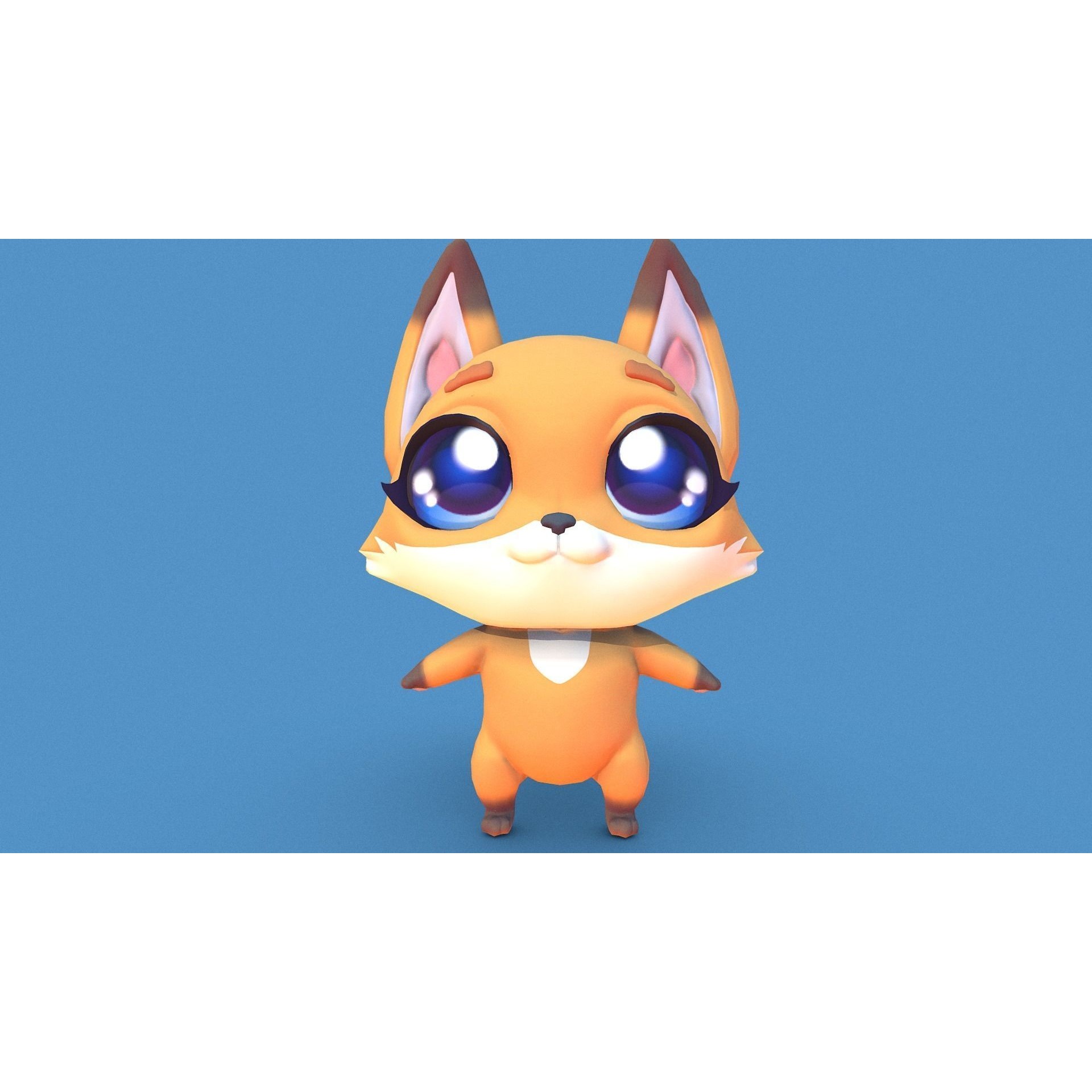 PBR Fox Character Free low-poly 3D model 4