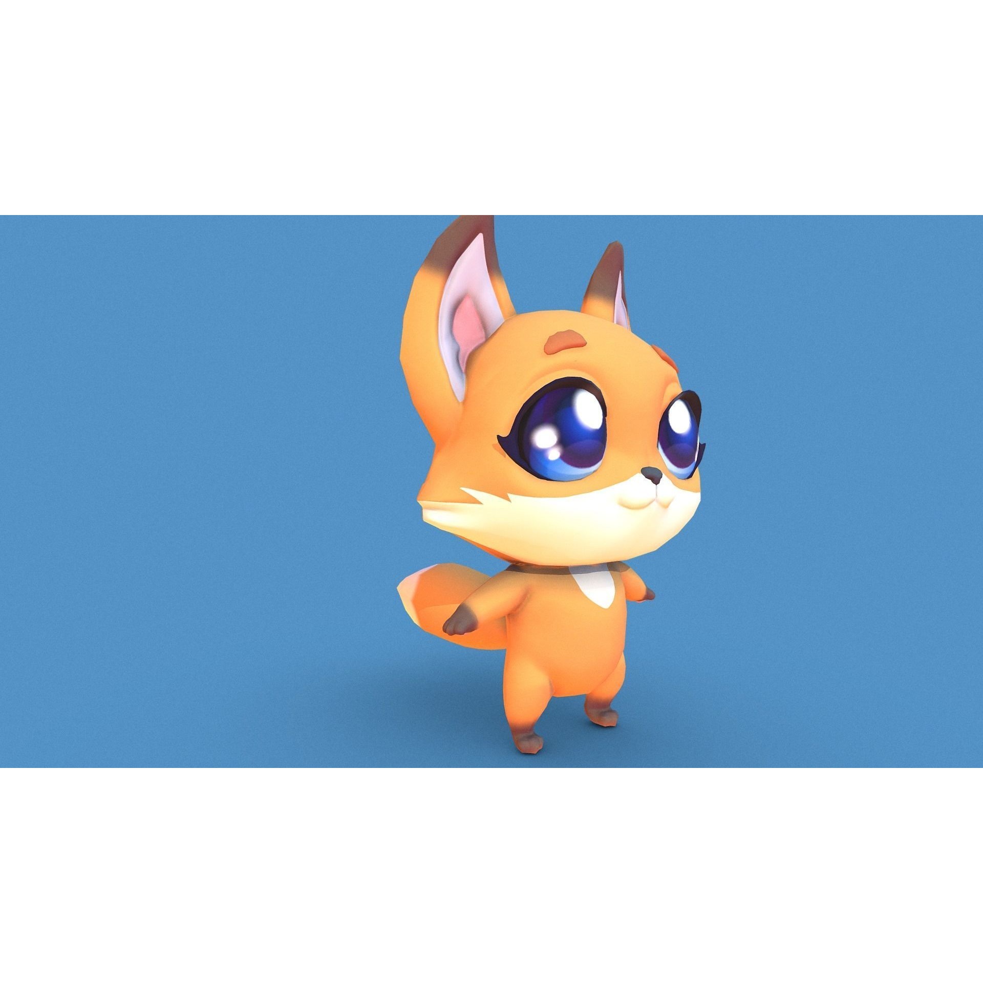 PBR Fox Character Free low-poly 3D model 5
