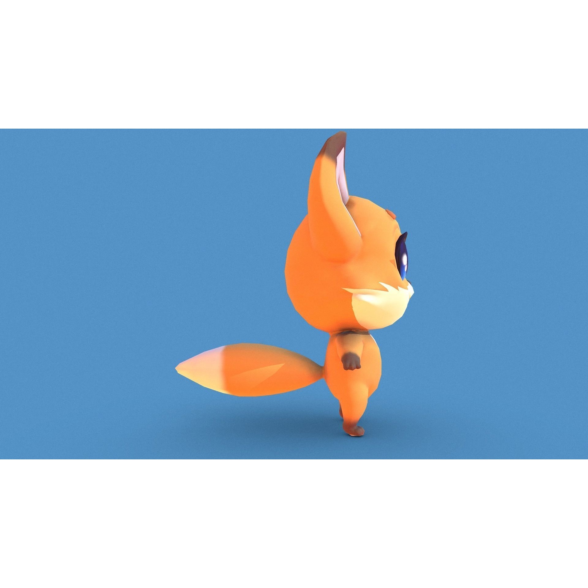 PBR Fox Character Free low-poly 3D model 6