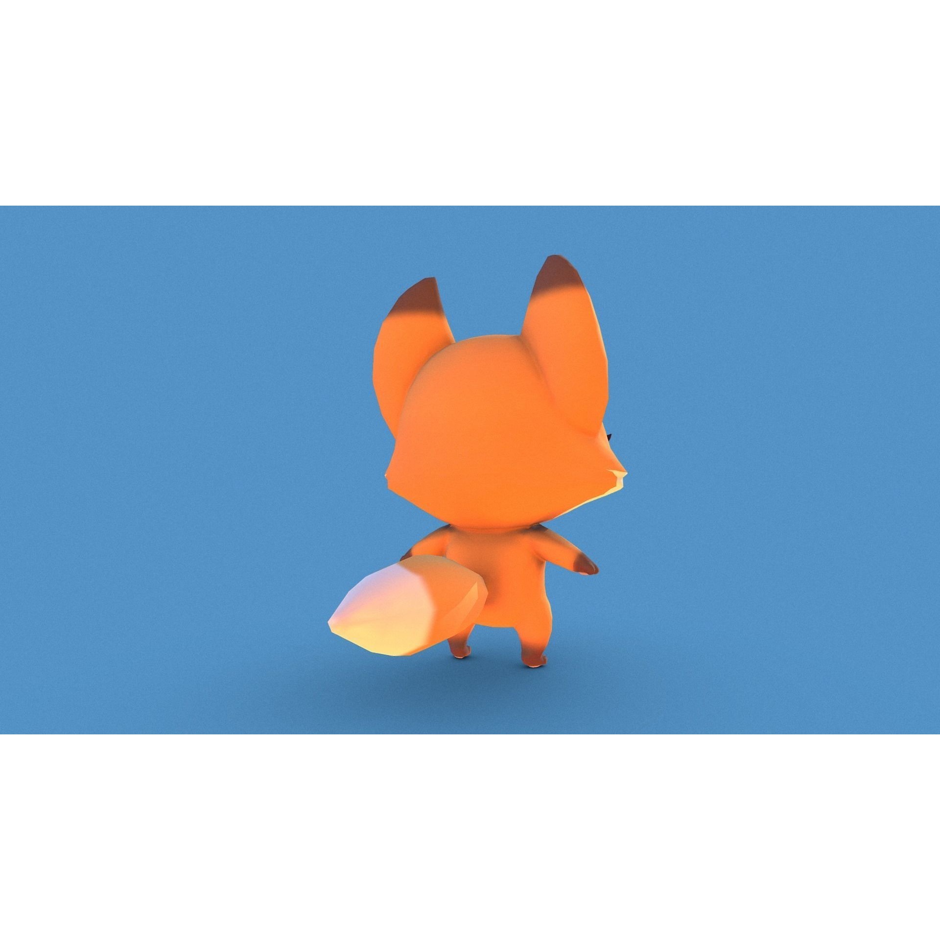 PBR Fox Character Free low-poly 3D model 7