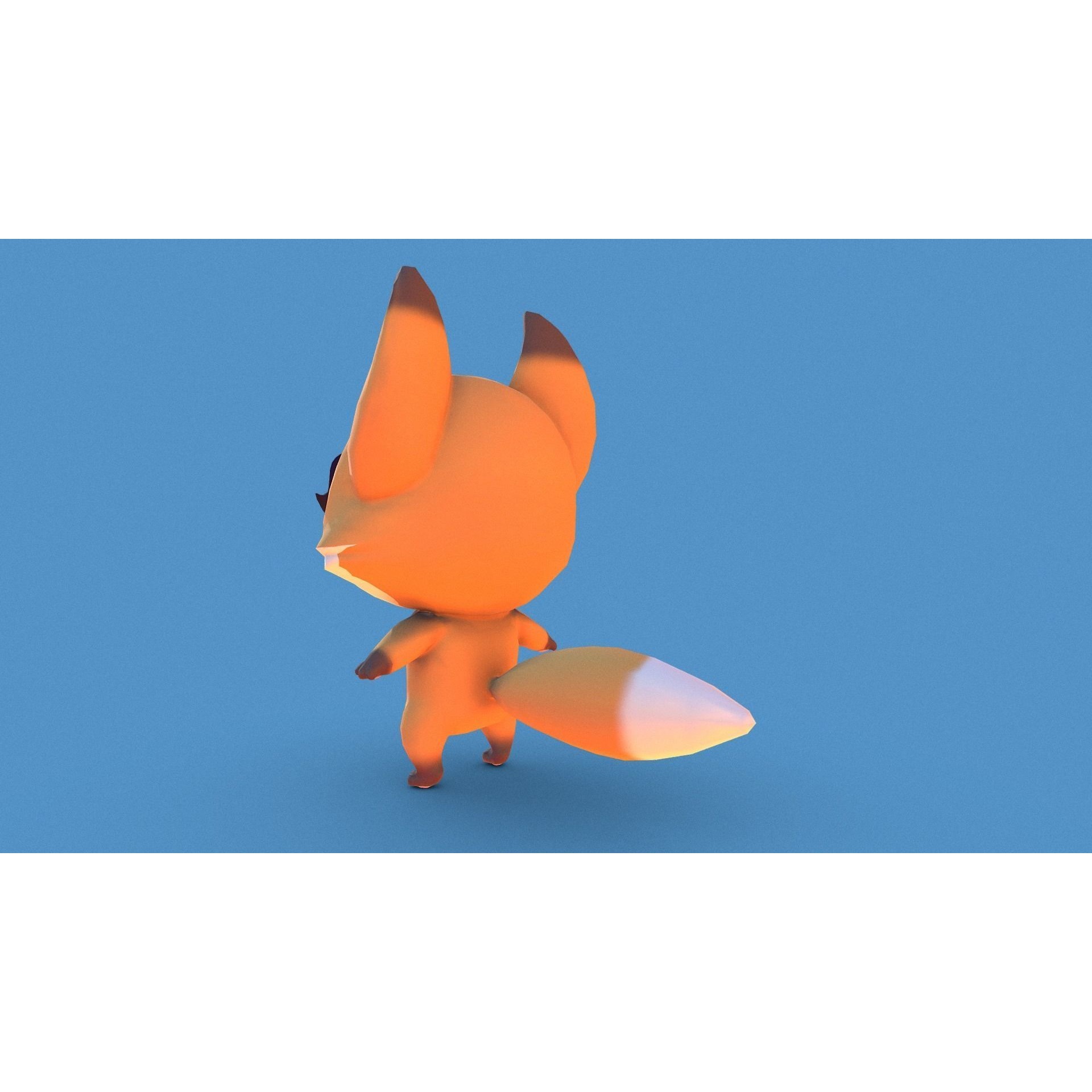 PBR Fox Character Free low-poly 3D model 8