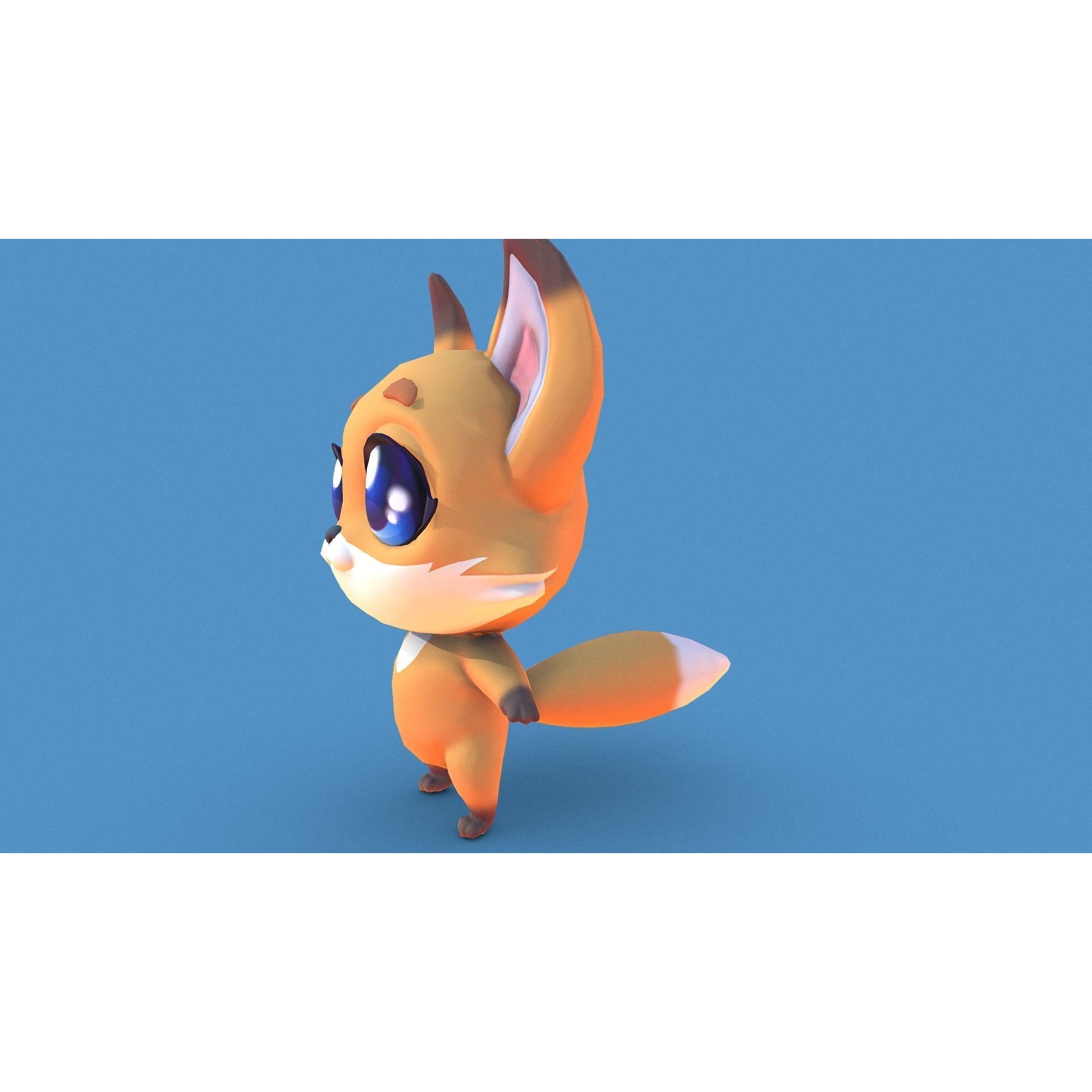 PBR Fox Character Free low-poly 3D model 9