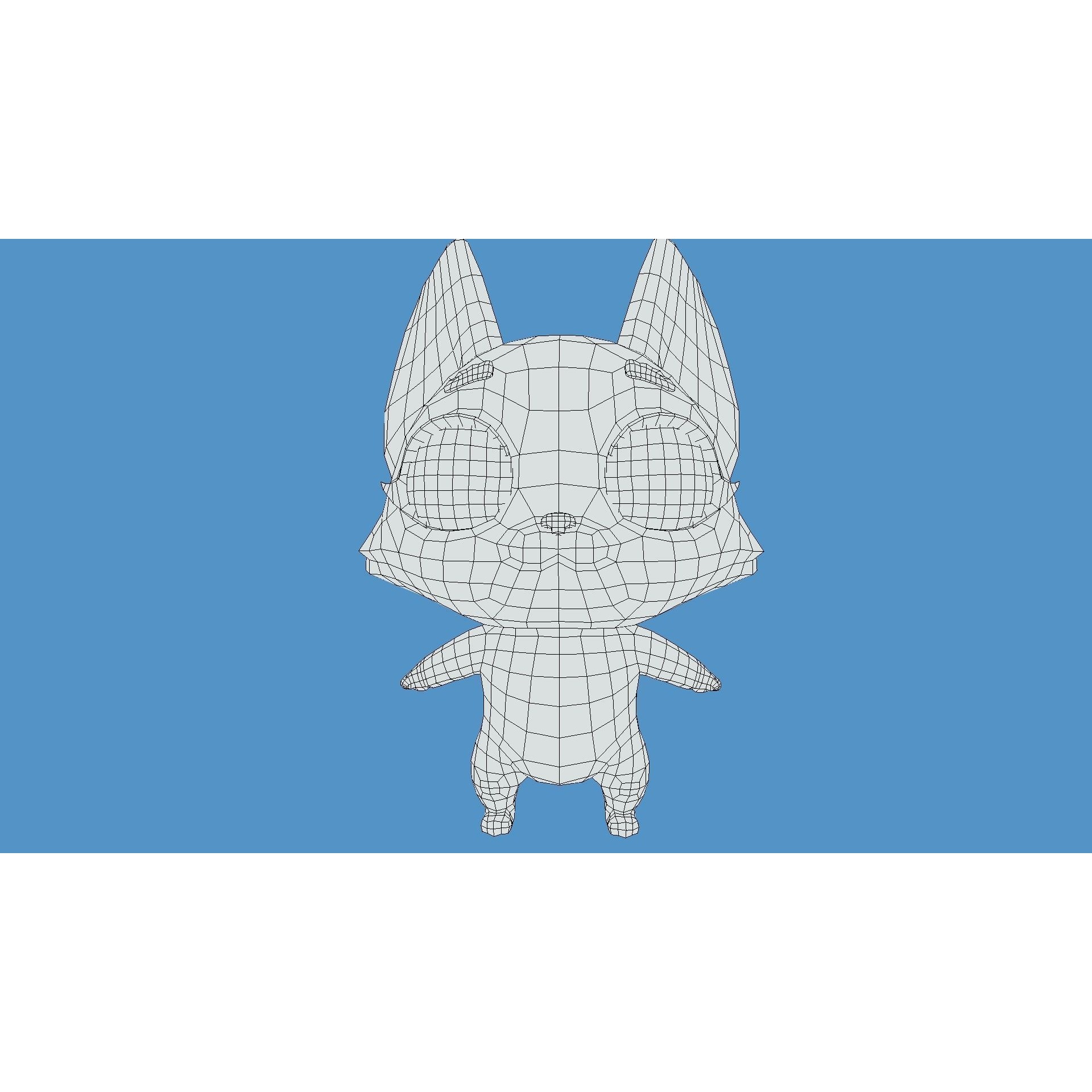 PBR Fox Character Free low-poly 3D model 10