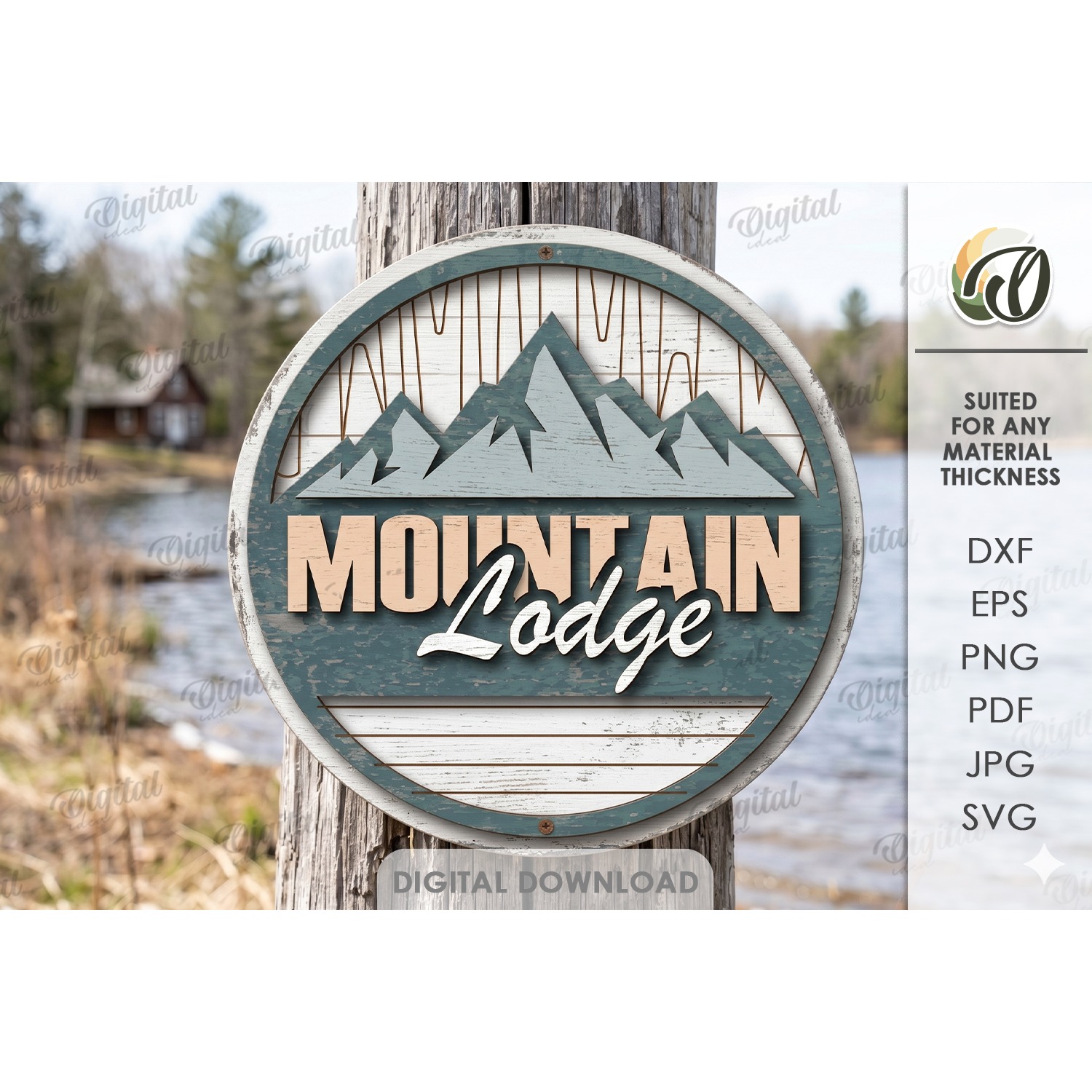 Personalized Country Round Sign Laser Cut. Outdoor SIgn SVG