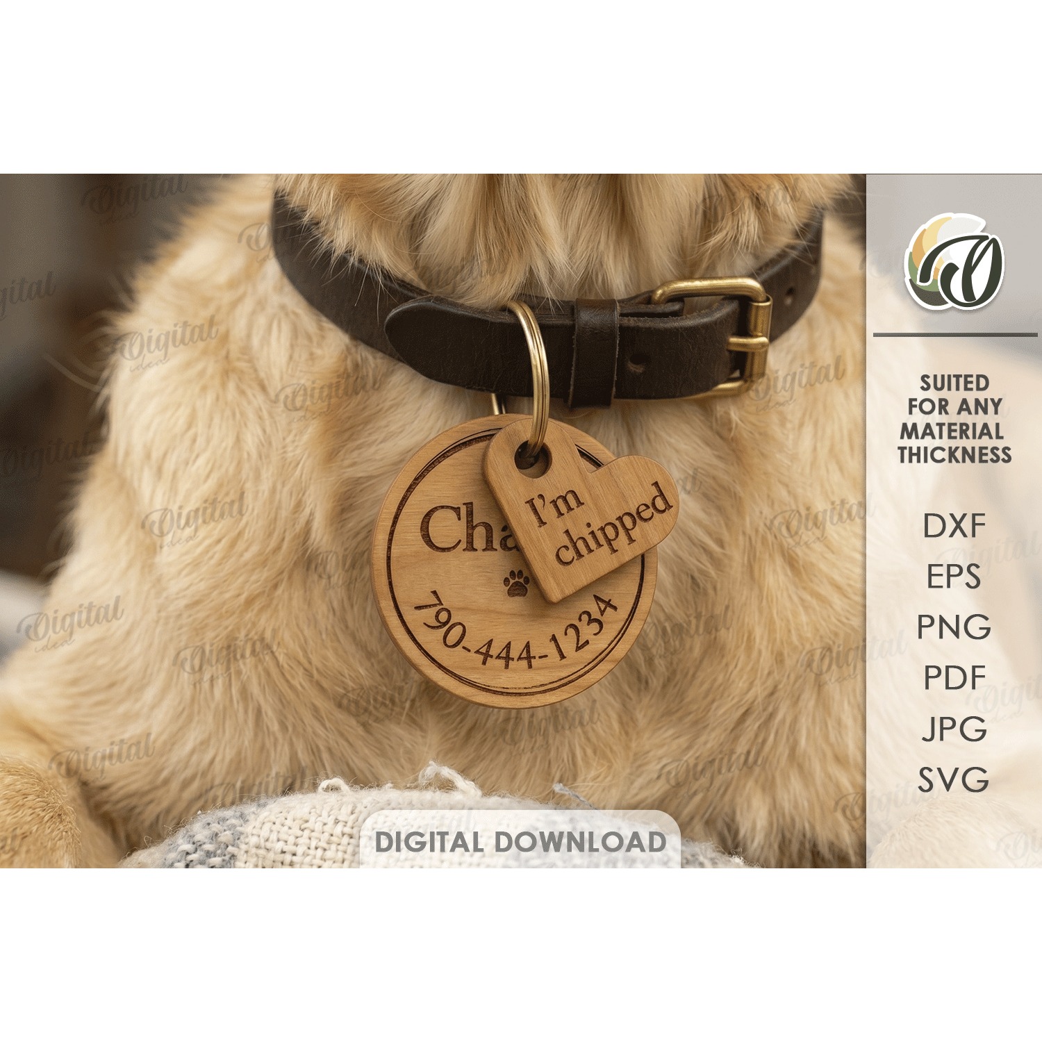 Personalized Pet Tag Laser Cut. Collar Tag. Pet Lover SVG (2)