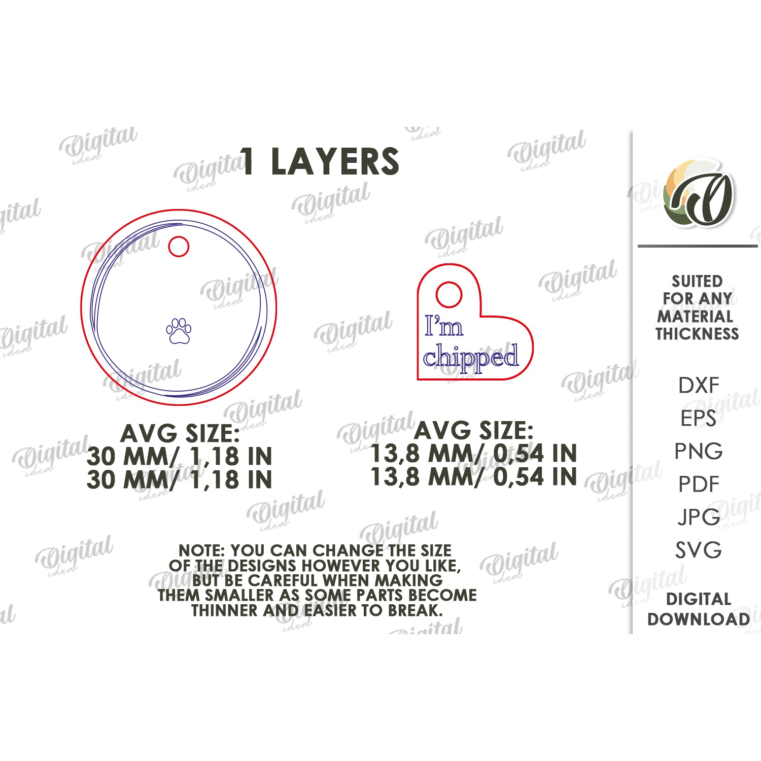 Personalized Pet Tag Laser Cut. Collar Tag. Pet Lover SVG (2) 2