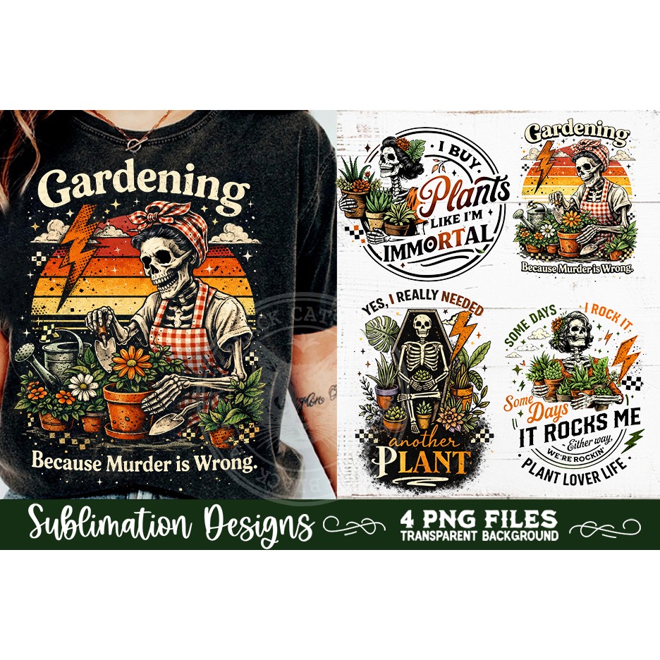 Plant Lover PNG Sublimation 4 Designs