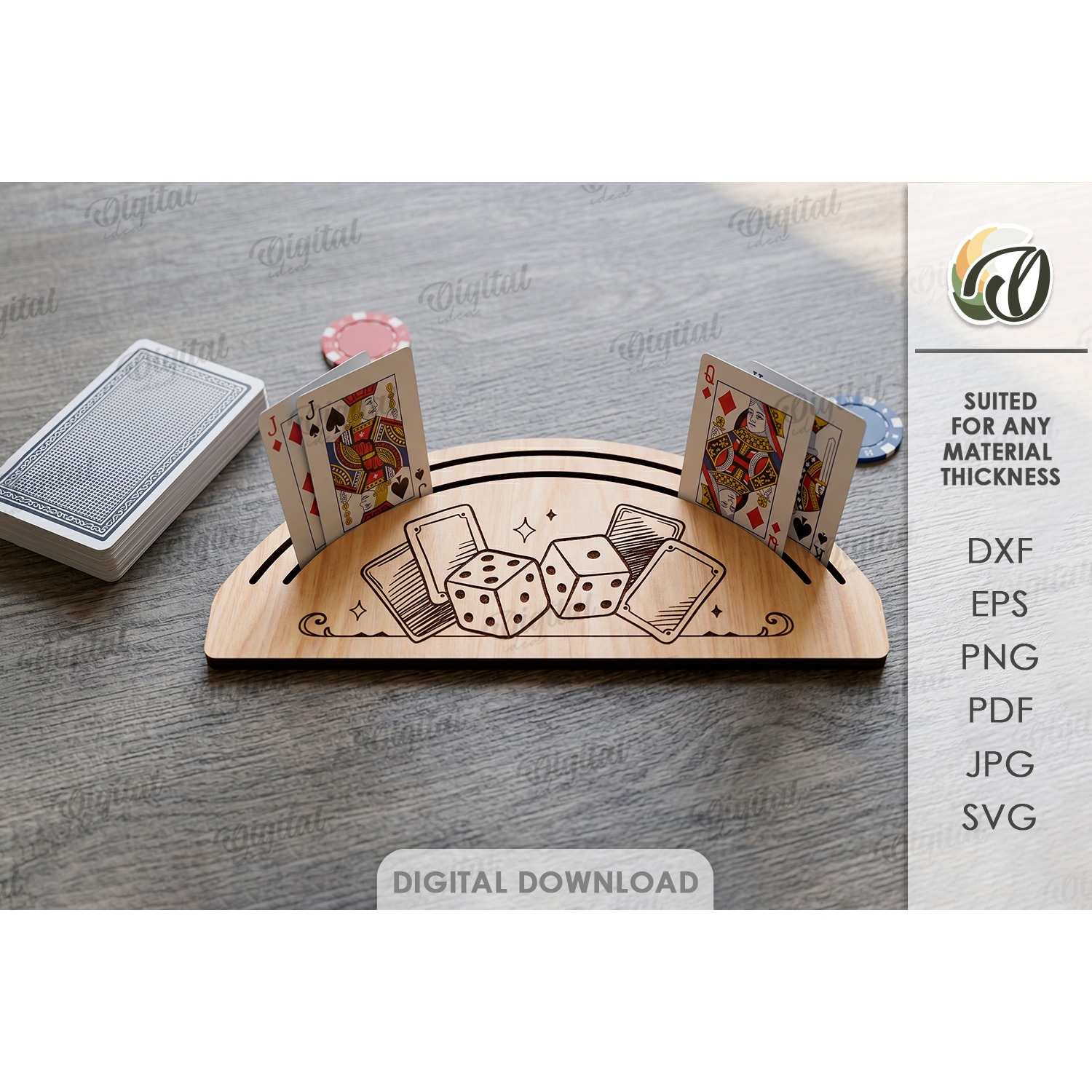Playing Card Holders Bundle Laser Cut. Card Stand SVG 12