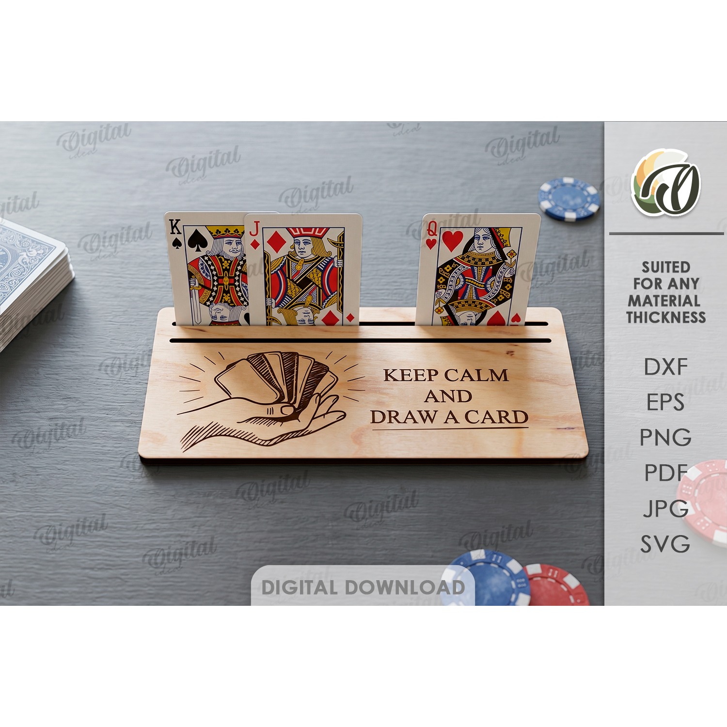 Playing Card Holders Bundle Laser Cut. Card Stand SVG 13