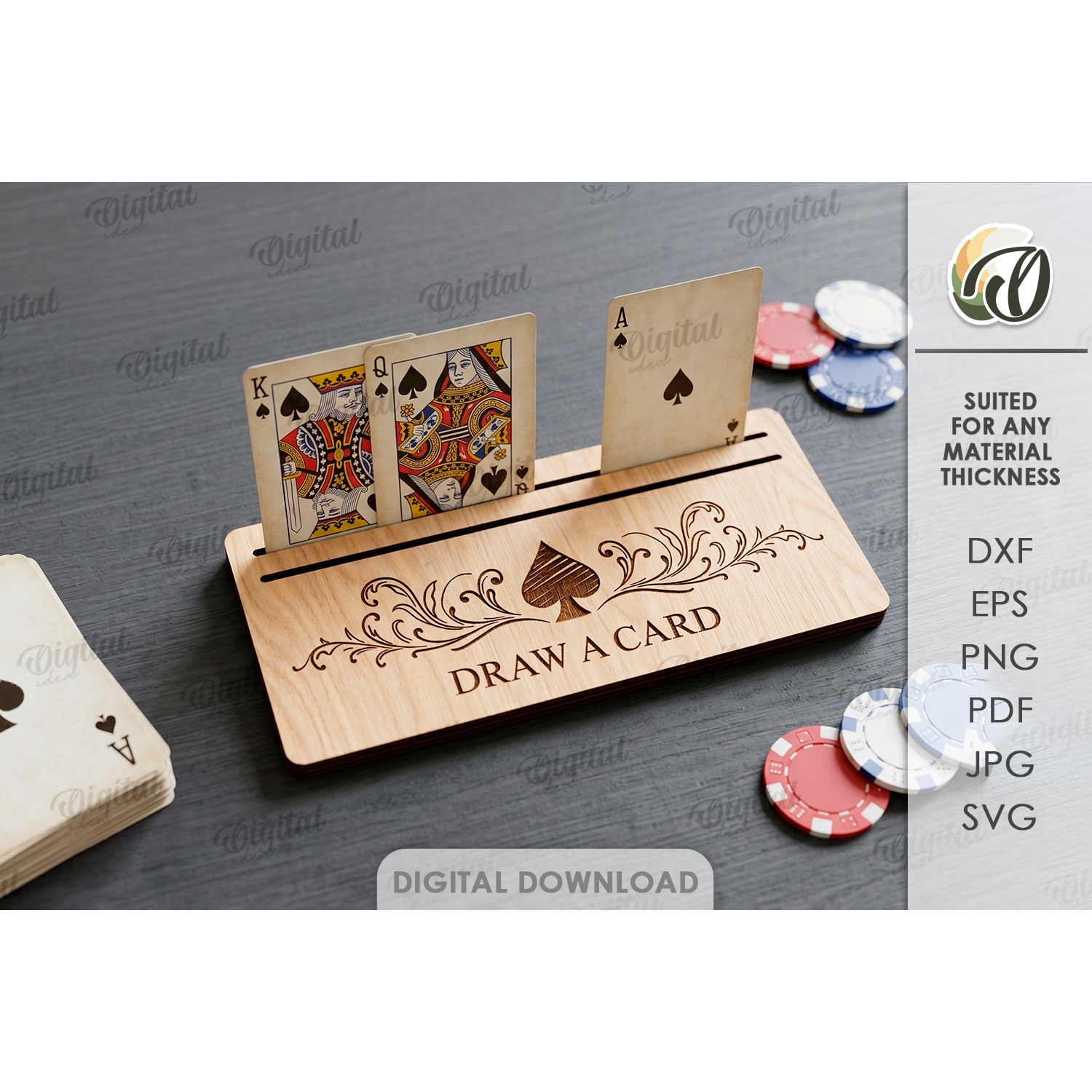 Playing Card Holders Bundle Laser Cut. Card Stand SVG 4