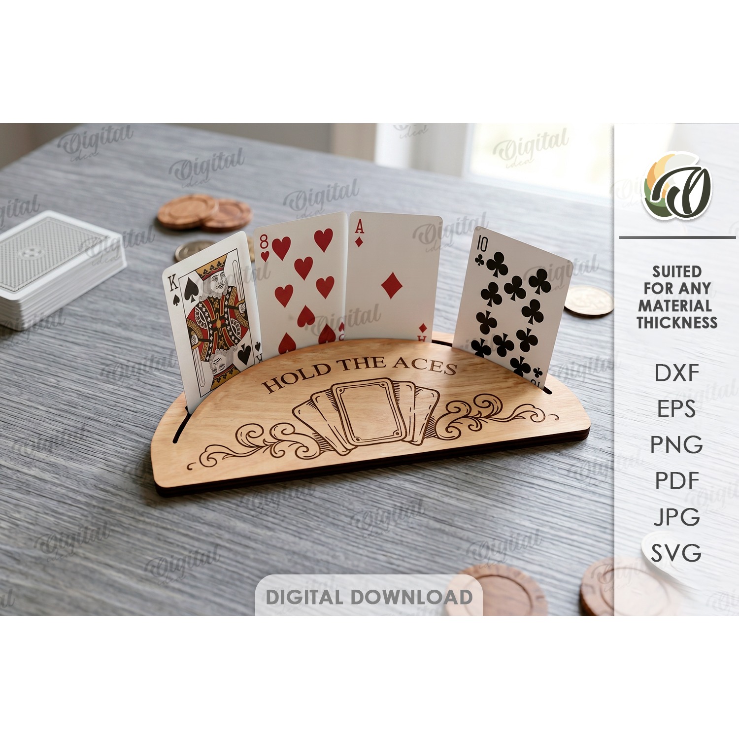 Playing Card Holders Bundle Laser Cut. Card Stand SVG 6