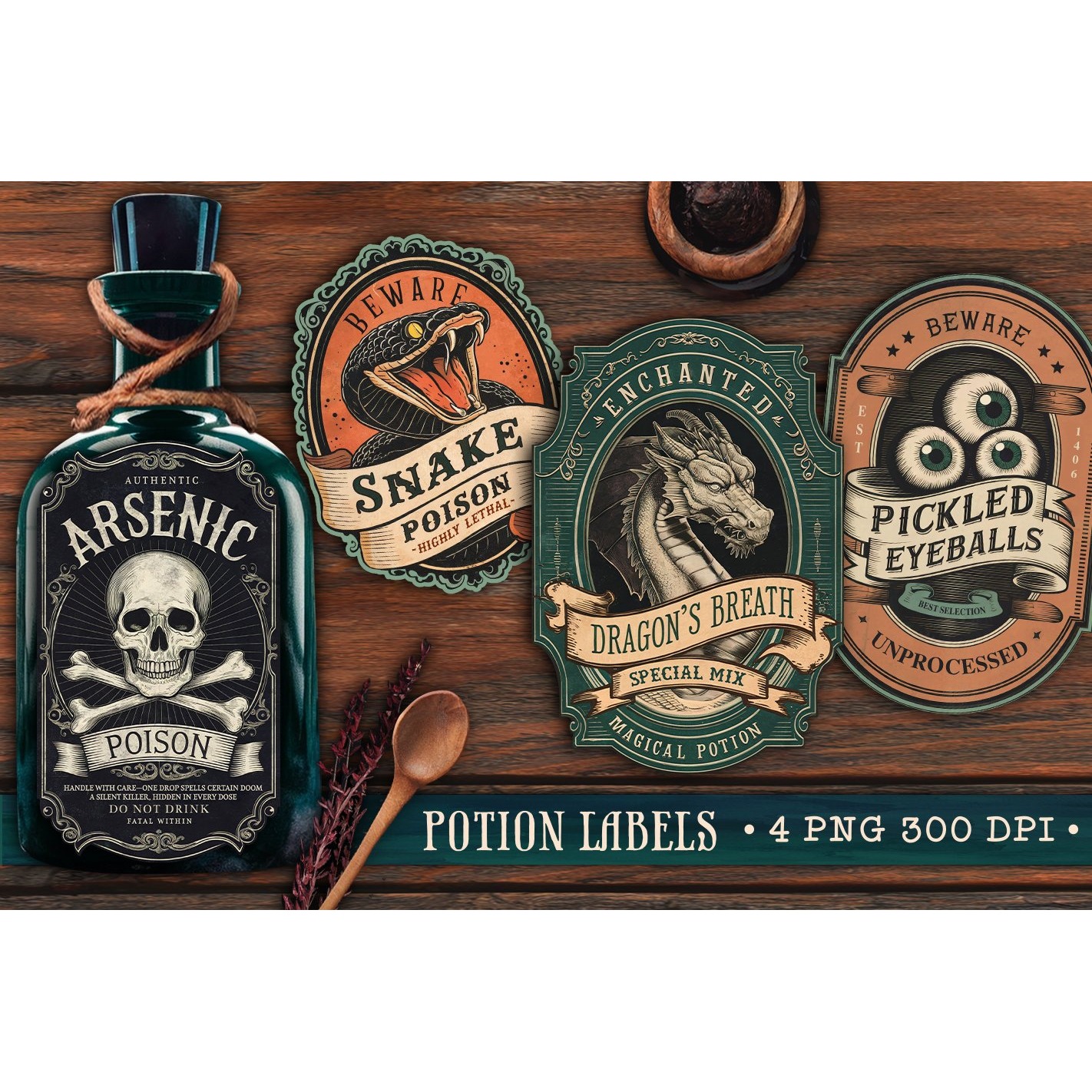 Potion labels, Halloween Labels Stickers, Witch Apothecary (2)