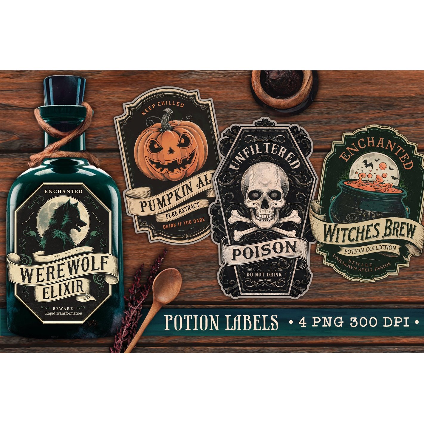 Potion labels, Halloween Labels Stickers, Witch Apothecary (3)